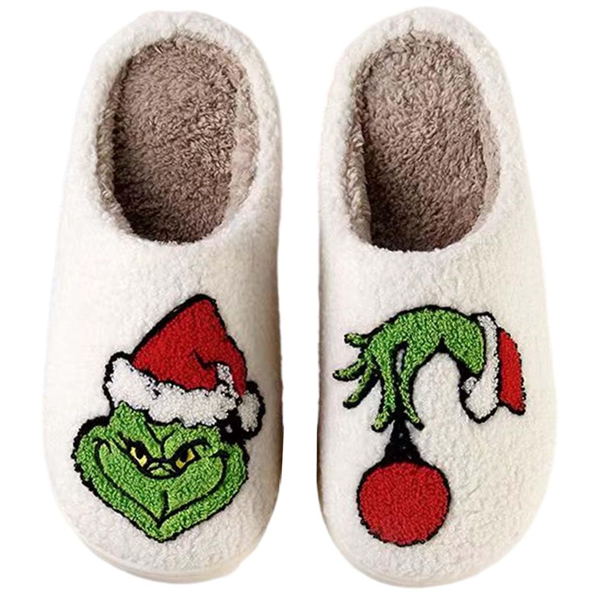 Christmas Greench Reindeer & Pumpkin Slippers for Women & Men - Cozy Memory Foam Indoor House Slippers, Fuzzy Fall Bedroom Slippers for Ladies & Gentlemen | Perfect for Holiday Gifts, Winter Comfort & Home Relaxation
