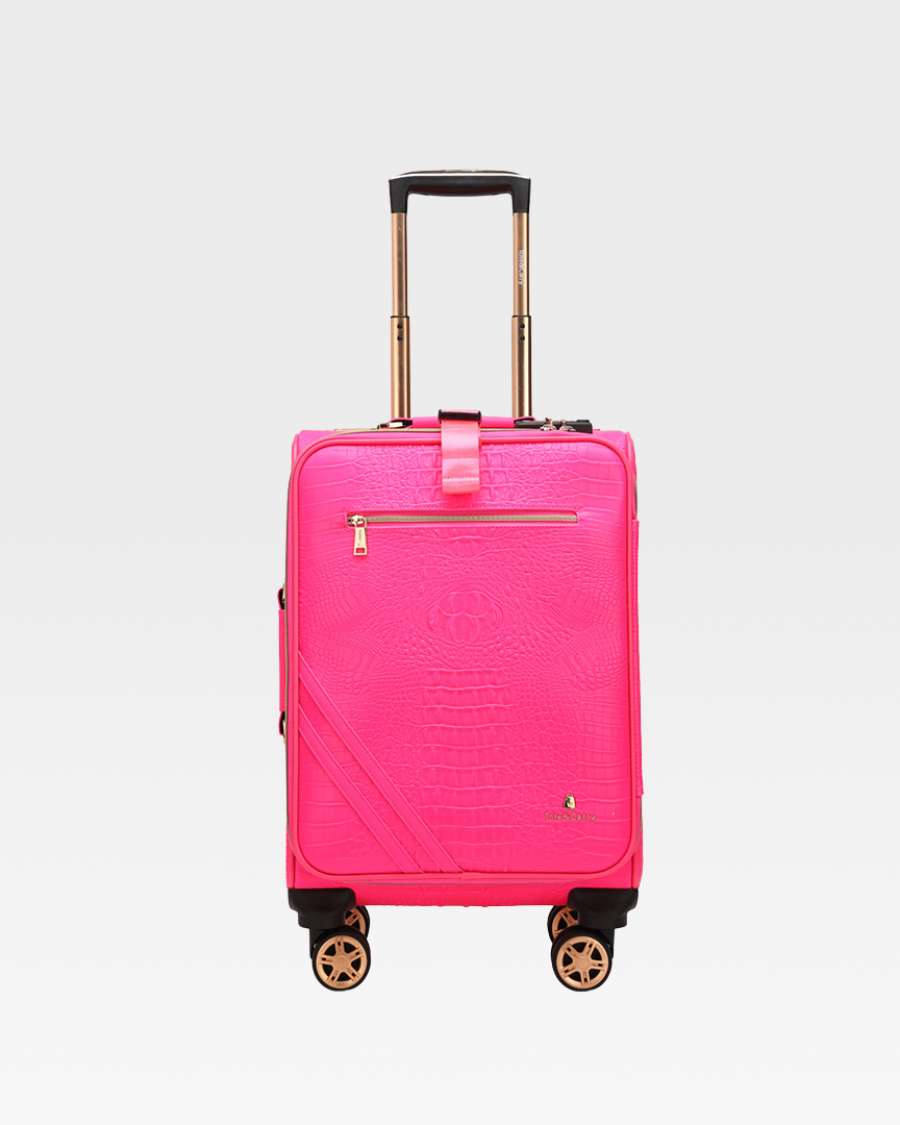 Apollo 2-Piece Suitcase Set in Vibrant Neon Pink - Perfect for Travel, Vacations & Business Trips