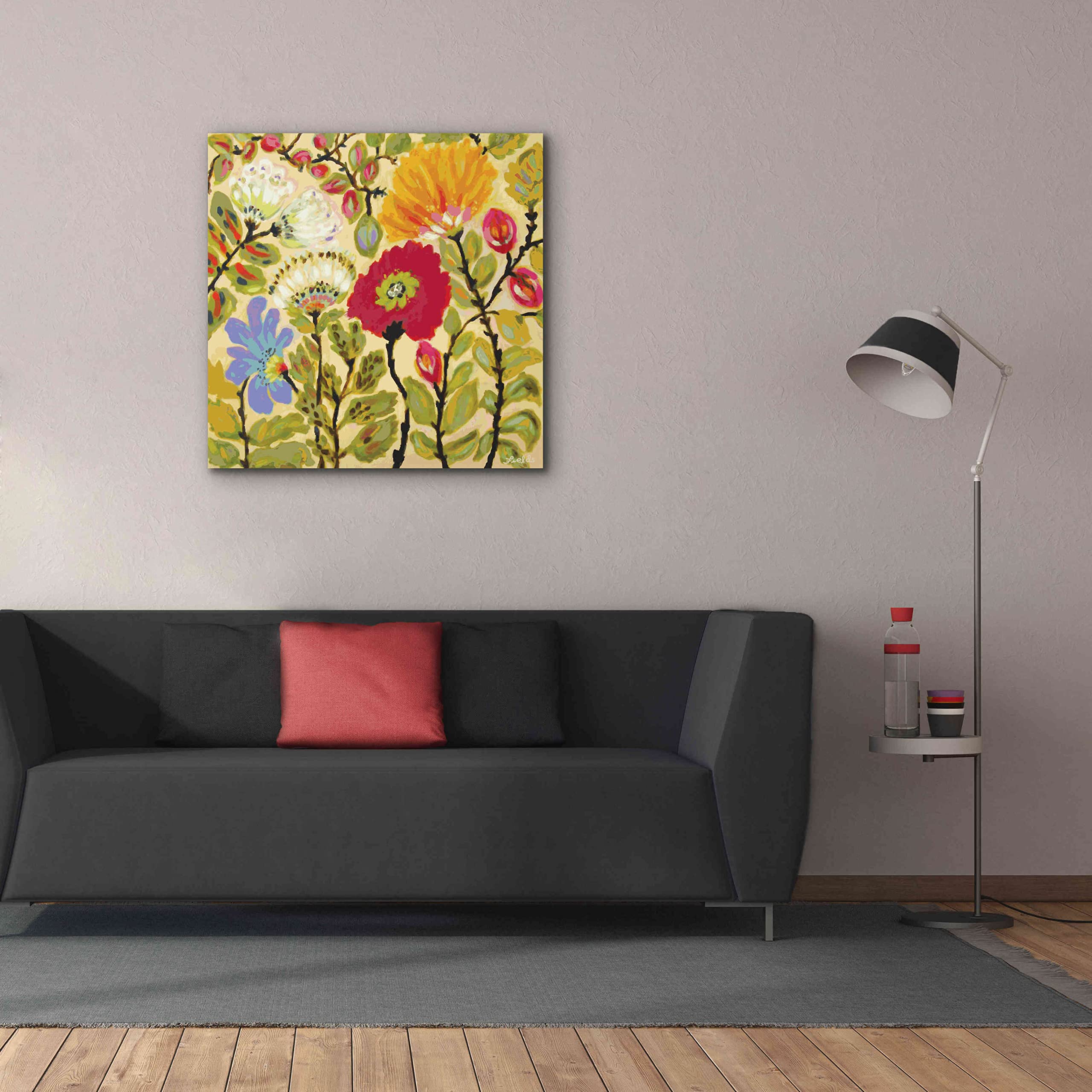 Karen Fields 'Autumn Fresh Garden' Giclee Canvas Wall Art - 37x37 Inch Fall Landscape Painting for Living Room, Bedroom & Office Decor