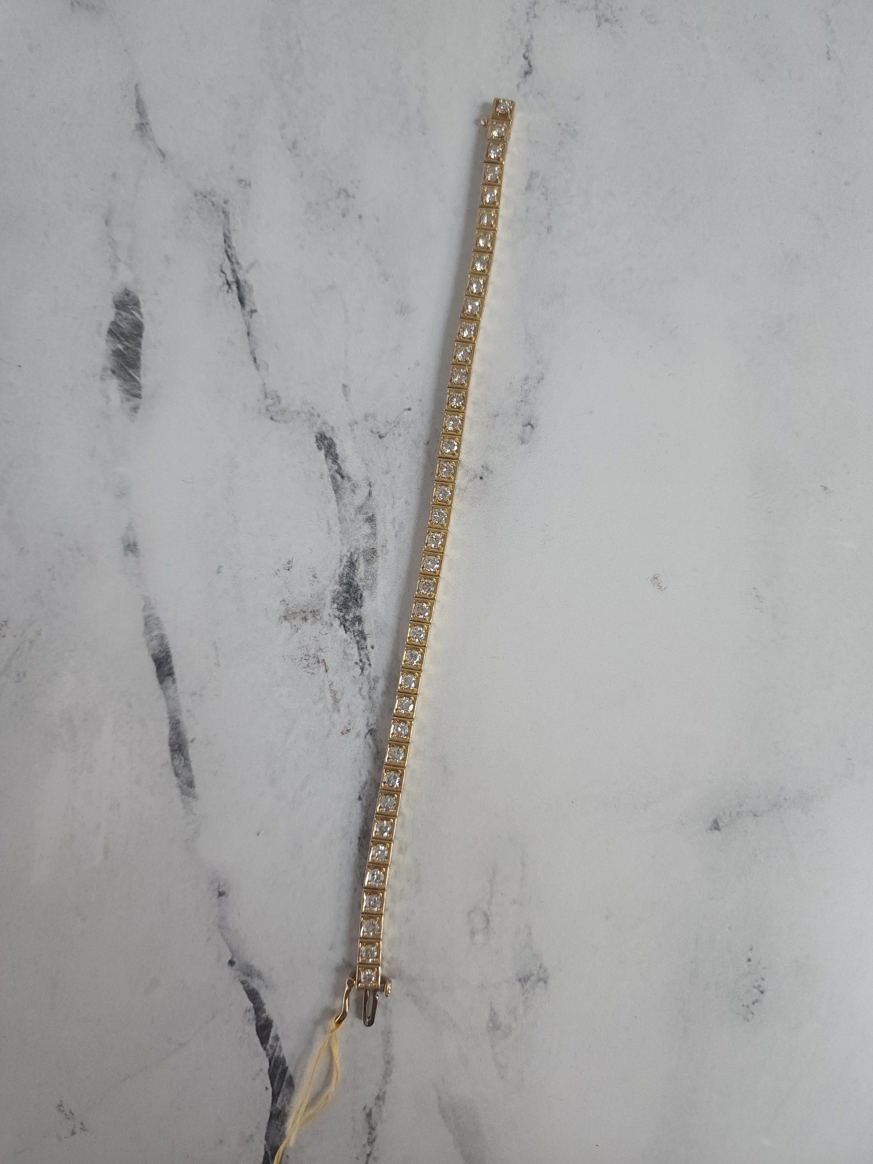 5 Carat Diamond Tennis Bracelet - Square Bezel Setting for Women, Elegant Jewelry Gift for Anniversary, Wedding & Special Occasions