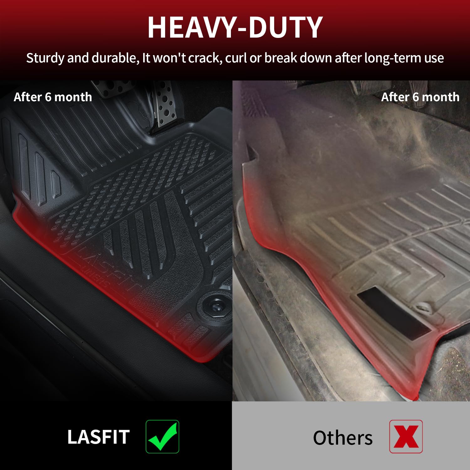 LASFIT All-Weather TPE Floor Mats & Trunk Liner for 2025 Toyota Camry Hybrid/LE/SE/XLE/XSE - Custom Fit Front & Rear Full Set Car Mats (Black) - Perfect for Daily Commuting, Road Trips & All-Season Protection
