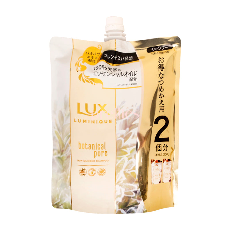 LUX Luminique Botanical Pure Non-Silicone Shampoo Refill - 700g / 24.7oz (White) - Sulfate-Free & Vegan Hair Care for Dry & Damaged Hair - Perfect for Home & Salon Use