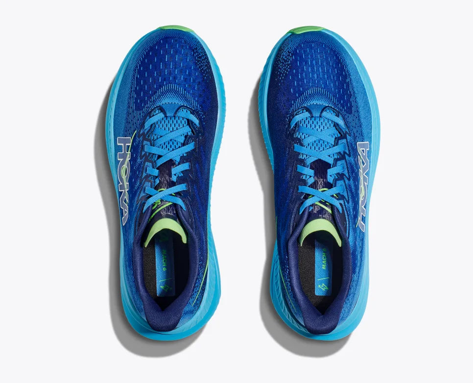 HOKA Mach 6 Running Shoes for Men - Wide Width, Virtual Blue/Bellwether Blue - Lightweight Cushioned Road Running Shoes for Marathon Training & Daily Jogging