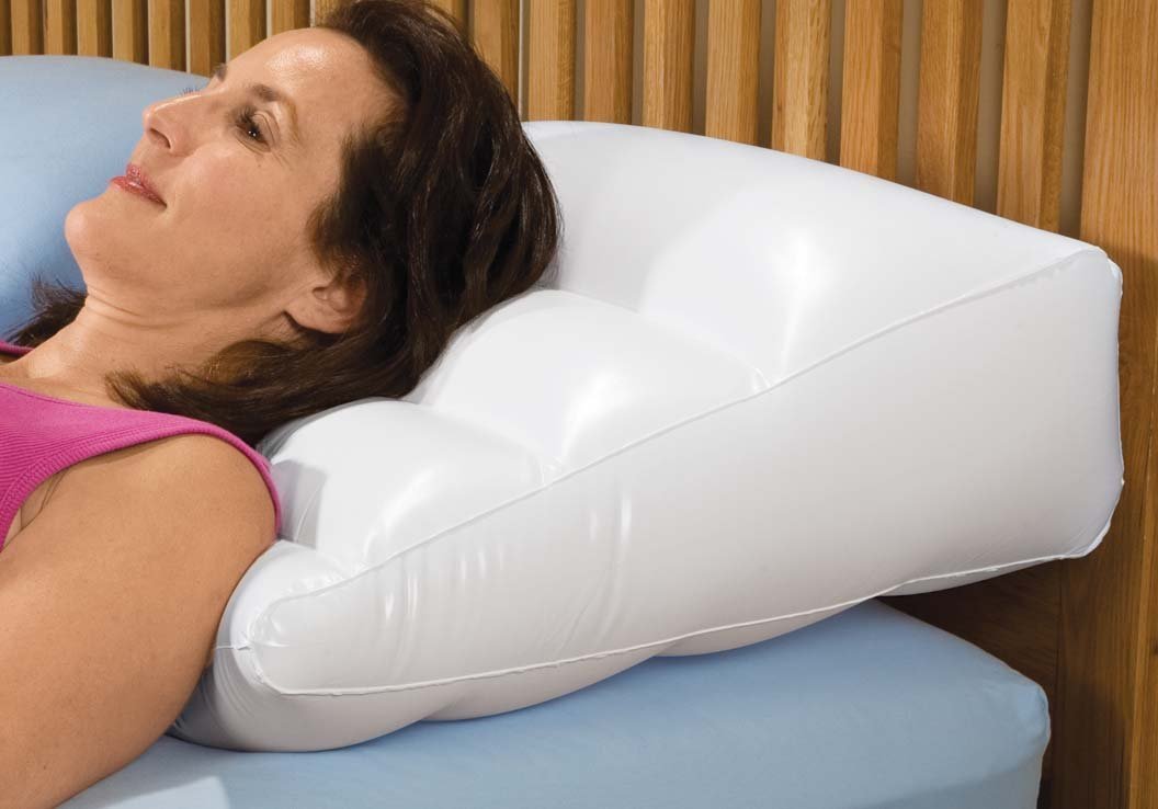 Best Inflatable Pillow Wedge for Sleeping - Adjustable Bed Wedge Pillow for Back Pain Relief, Acid Reflux & Snoring - Portable Travel Pillow for Camping, Airplane & Home Use