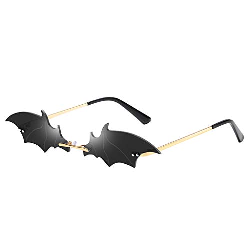 Winnerlion Women's Bat Shaped Sunglasses - Rimless Slim Summer Eyewear - Gothic Fashion Accessories - Funky Novelty Glasses for Women - Perfect for Halloween, Cosplay, and Trendy Streetwear Outfits