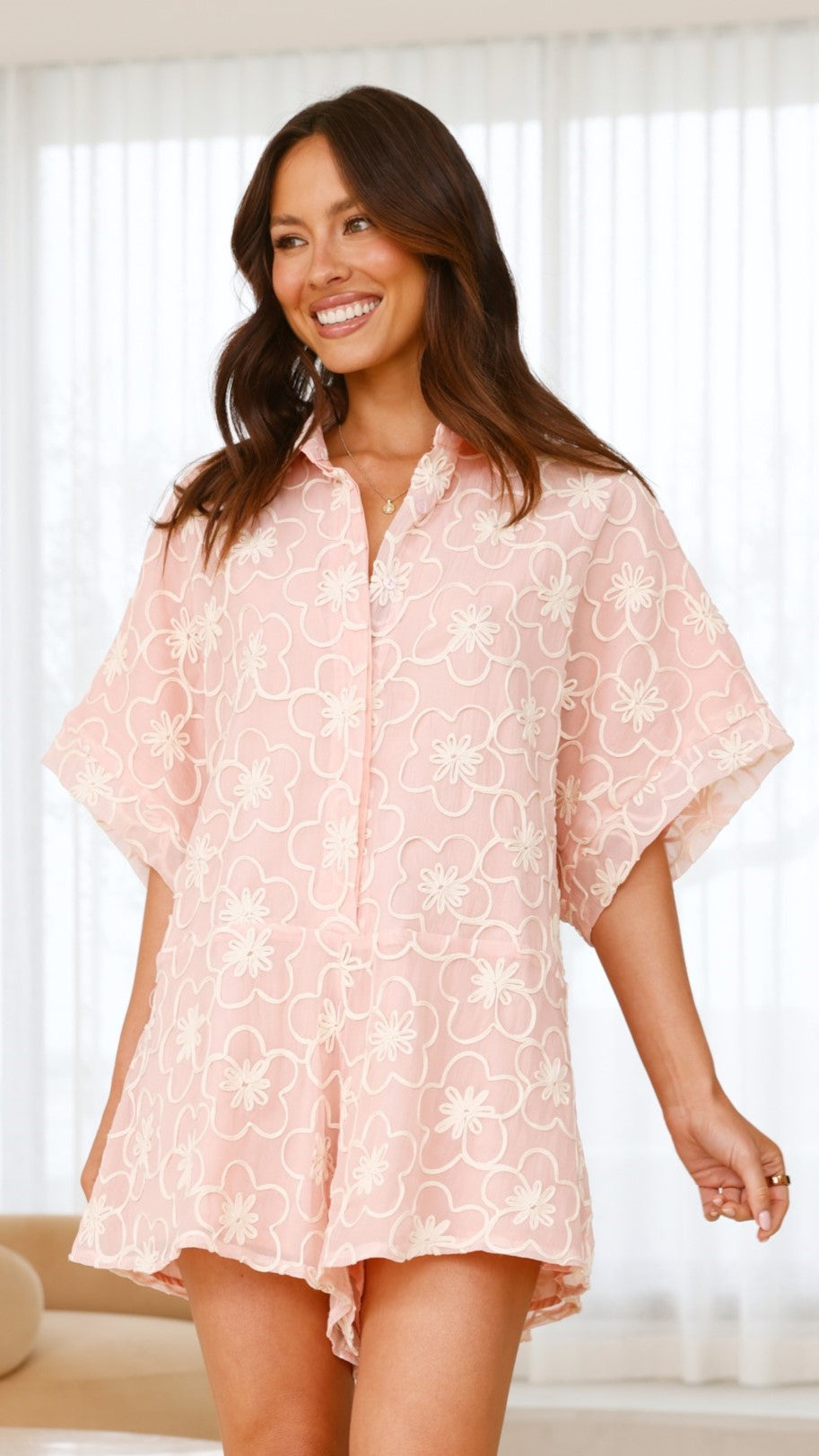 Bailin Women's Jumpsuit Romper - Soft Blush Pink for Casual Outings, Summer Dresses & Beach Vacations