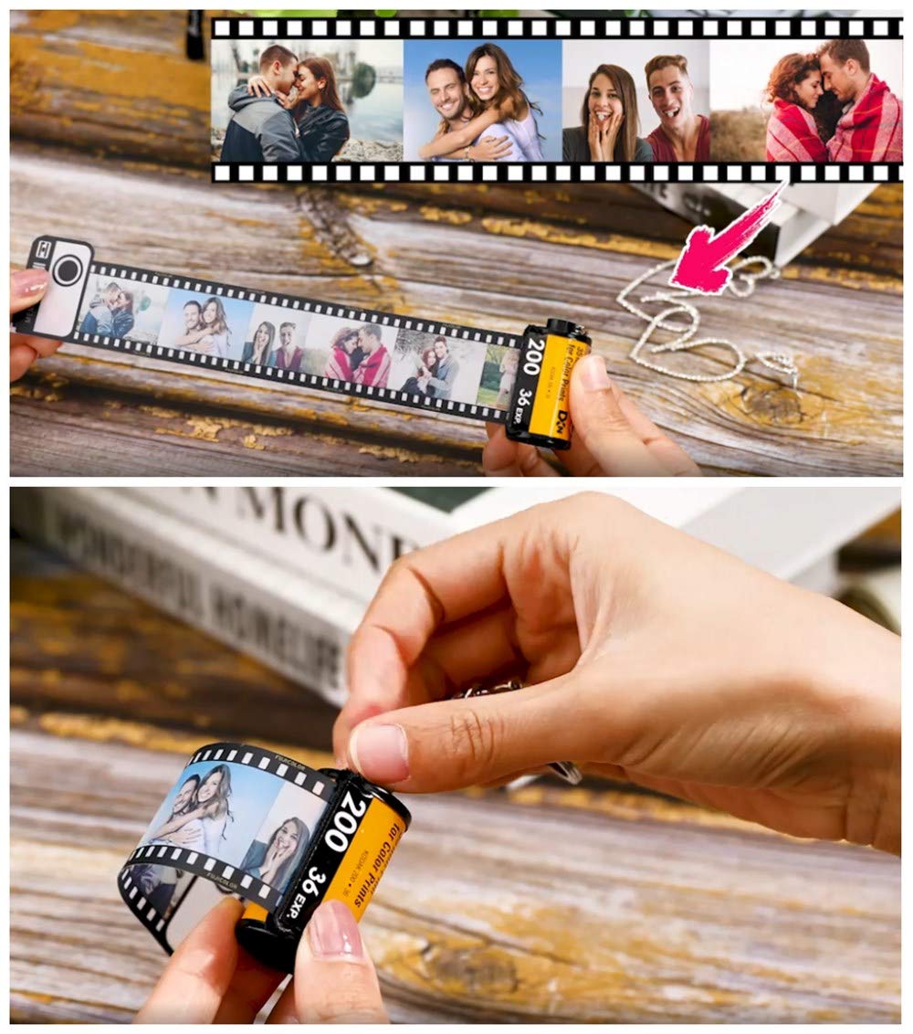 Custom Photo Keychain for Women - Personalized Camera Film Roll Keychain with Pictures - Perfect Gift for Birthdays, Anniversaries & Travel Memories