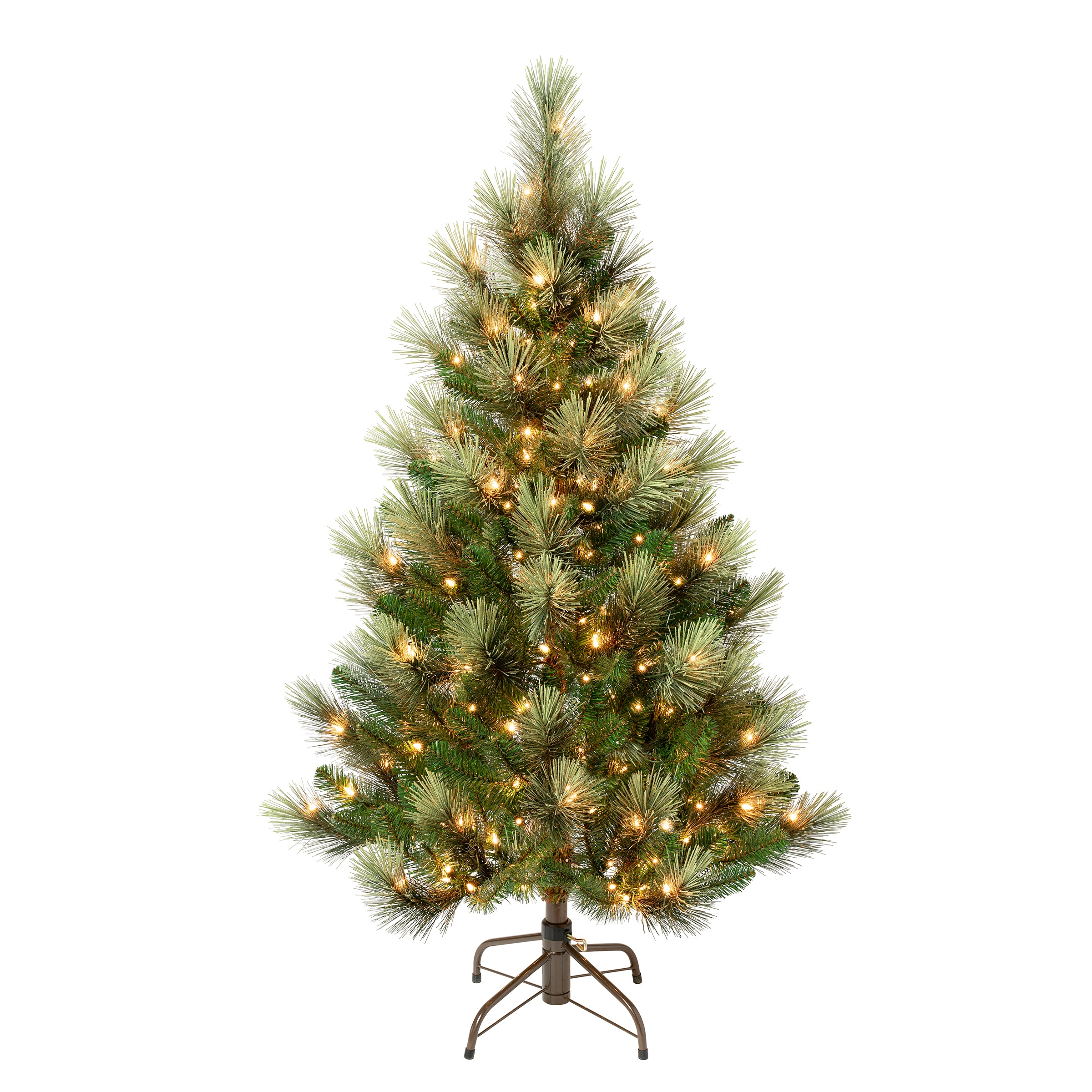 4.5 ft Pre-Lit Charleston Pine Artificial Christmas Tree with 300 Clear LED Lights - Perfect for Home, Office, and Holiday Decorations