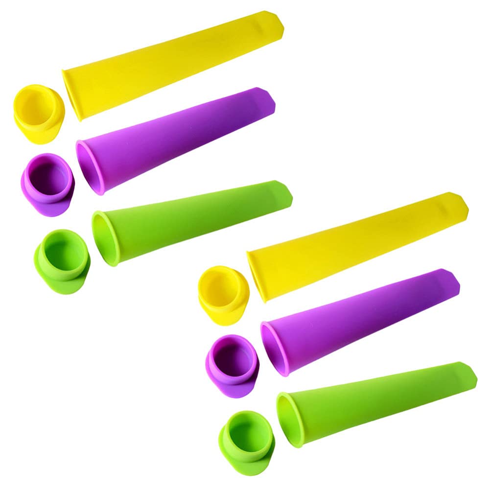6pcs Silicone Popsicle Molds with Plastic Tray - DIY Ice Cream & Ice Pop Maker for Kids & Adults - Perfect for Summer Treats, Birthday Parties & Family Fun