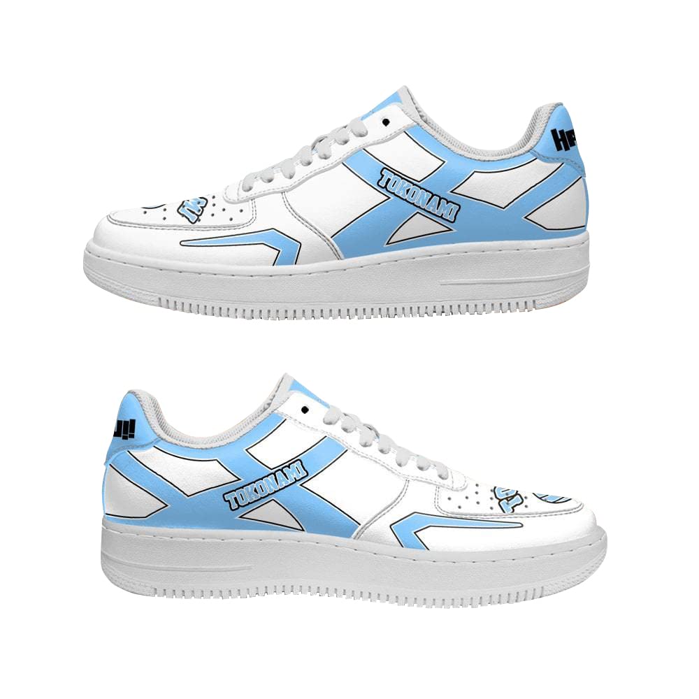 Custom Cool Shiratorizawa Tsubakihara Anime Sneakers - Breathable Low Top Basketball Shoes for Men & Women - Japan Anime Cosplay Art Shoes - Non-Slip Lace-Up Walking Shoes for Outdoor, Casual Wear & Anime Conventions