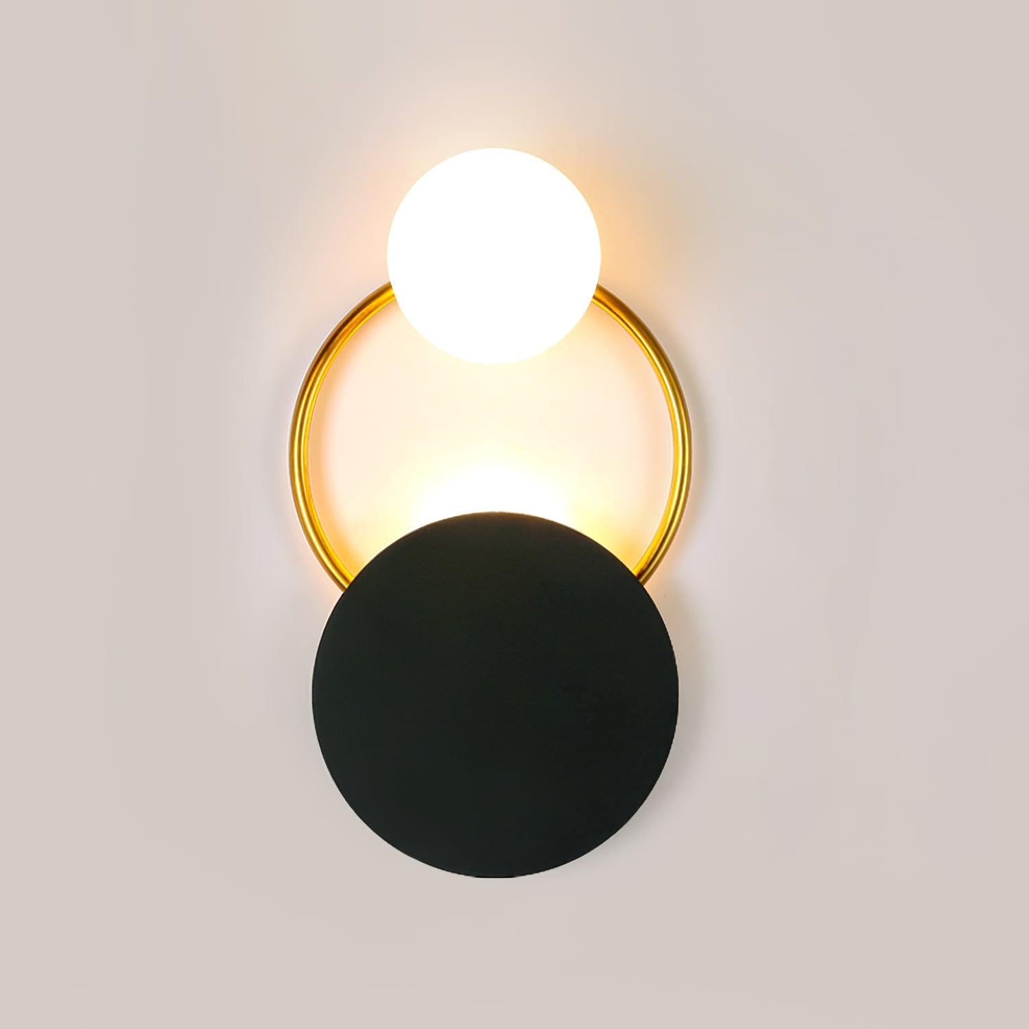Modern Black Circular Rings Wall Lamp - Sleek LED Wall Light for Living Room, Bedroom, or Hallway Decor