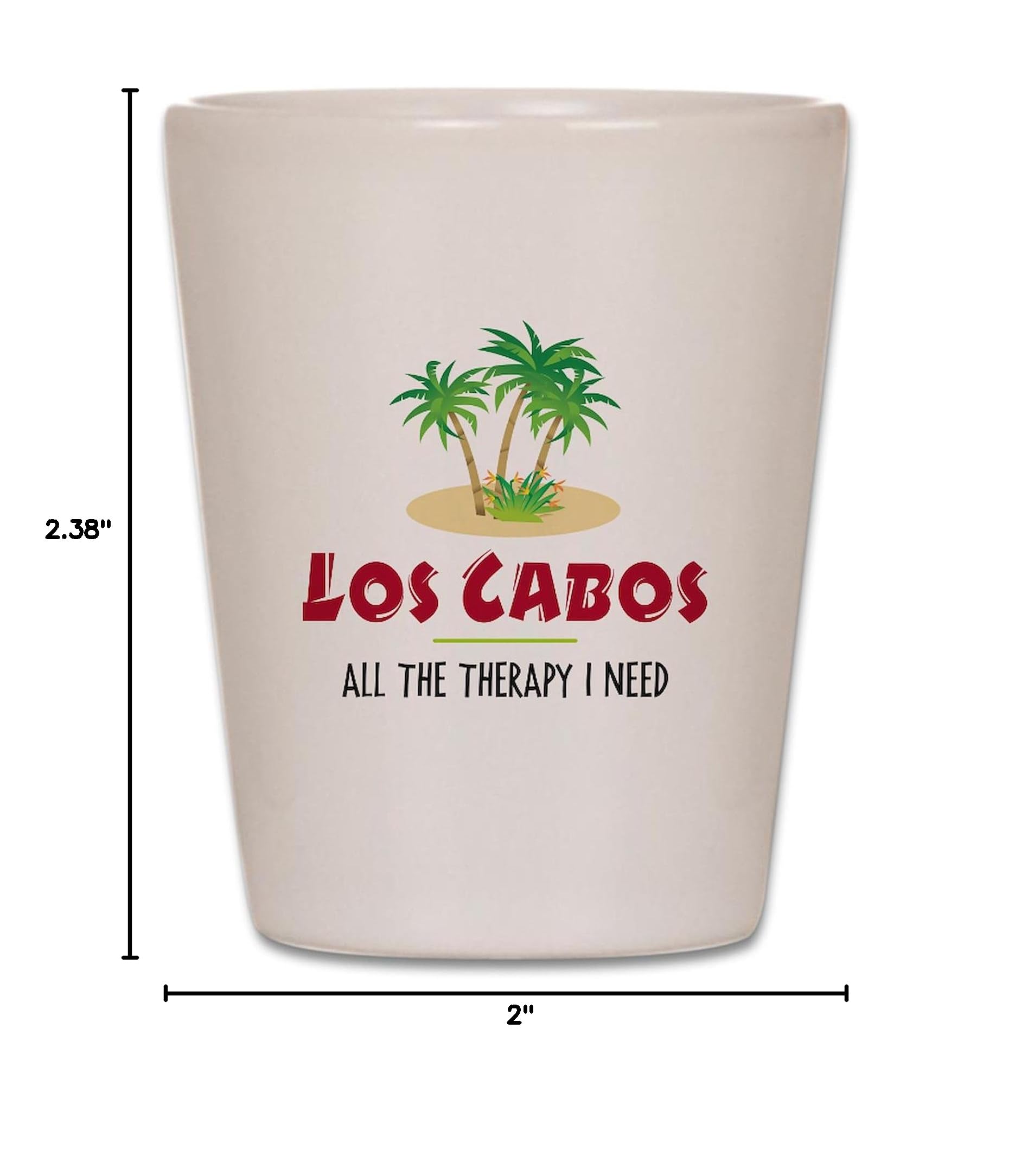 Los Cabos Therapy Unique & Funny Shot Glass - Perfect for Parties, Gifts & Bar Decor - 2oz Glass Cup for Tequila, Whiskey & Cocktails