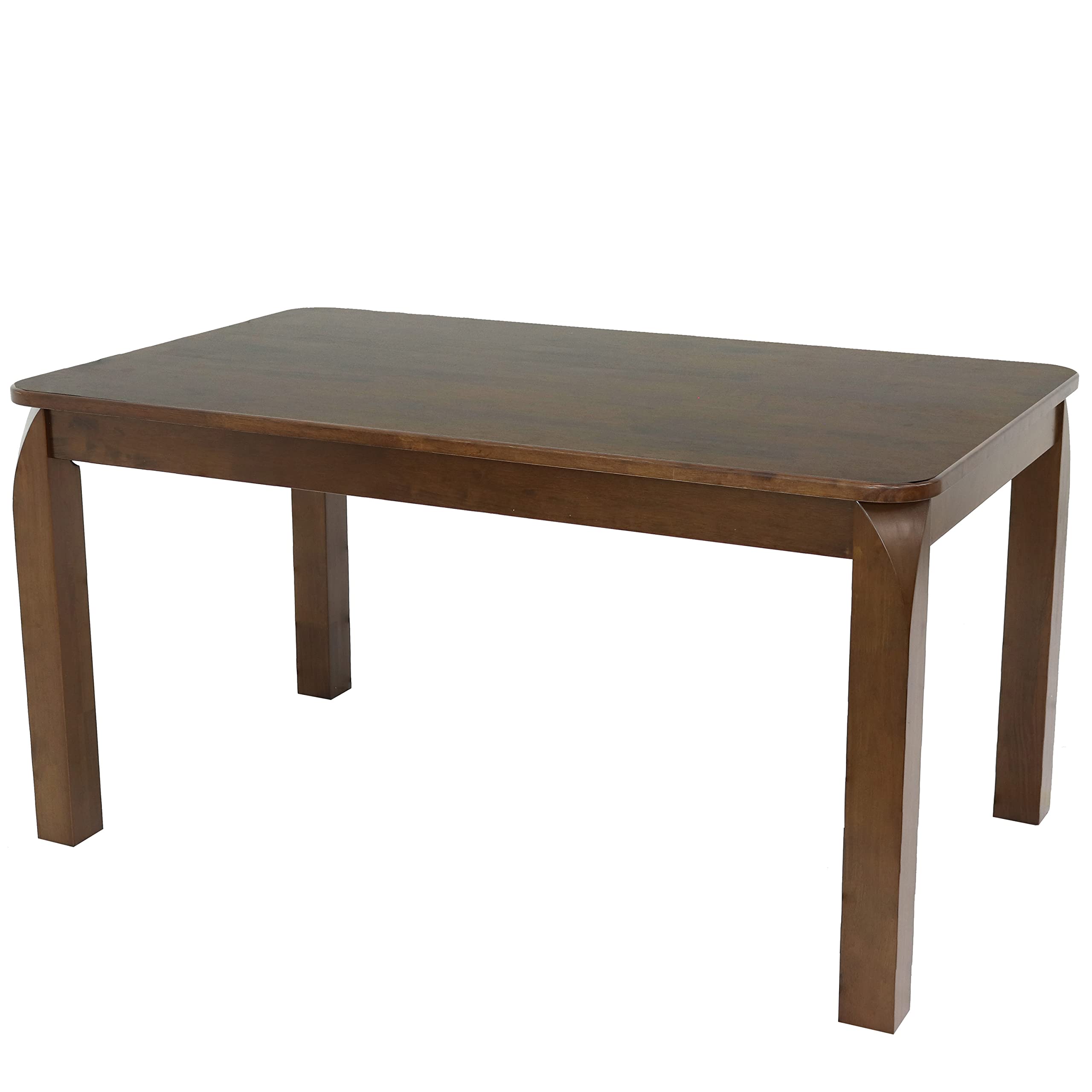 Sunnydaze Dorian 5-Foot Mid-Century Modern Dining Table - Solid Rubberwood Rectangle Kitchen Table with Dark Walnut Finish - Perfect for Small Spaces, Breakfast Nooks & Contemporary Dining Rooms