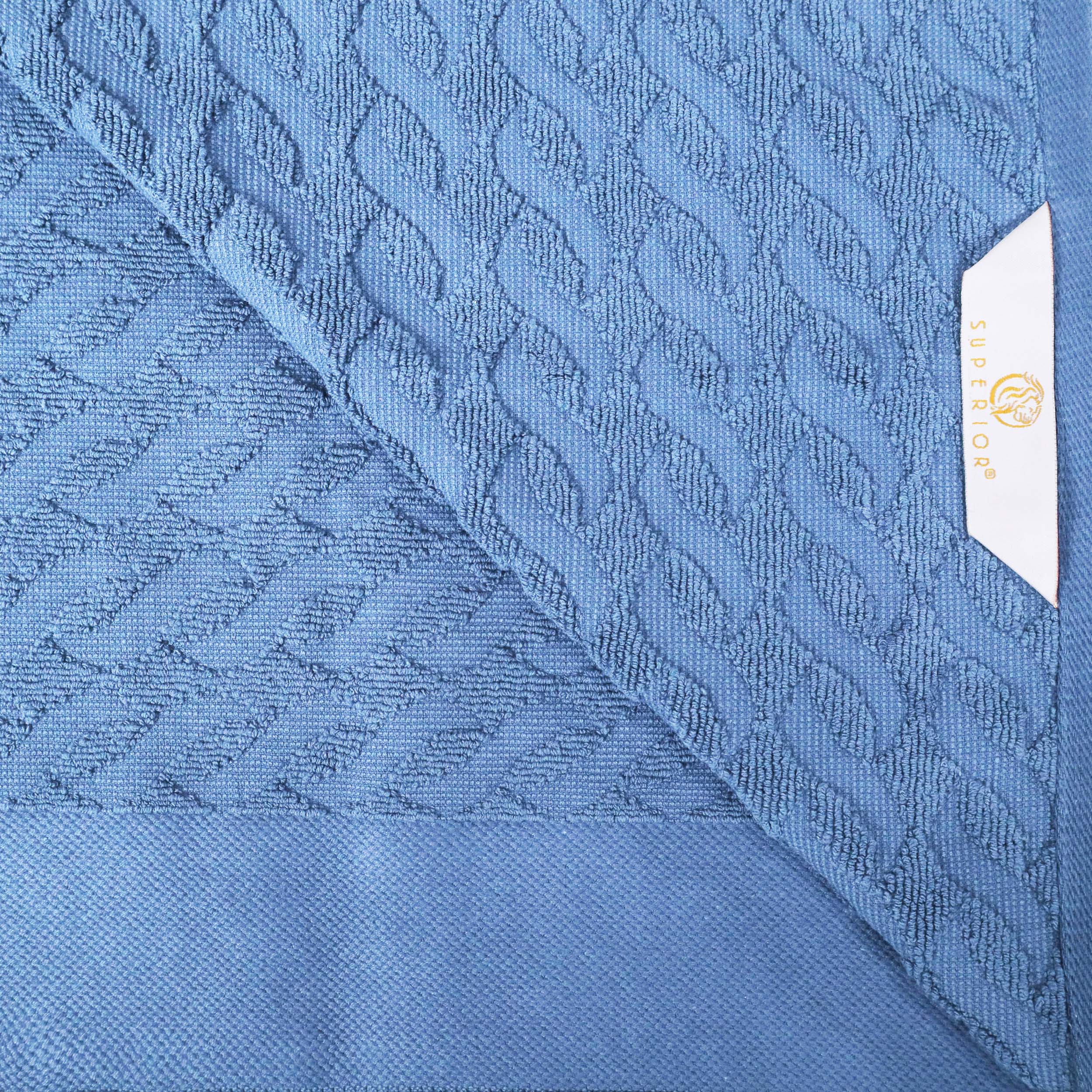 Premium 8-Piece Turkish Cotton Jacquard Herringbone & Solid Bath Towel Set - Ultra Soft & Absorbent for Spa, Bathroom & Luxury Home Use
