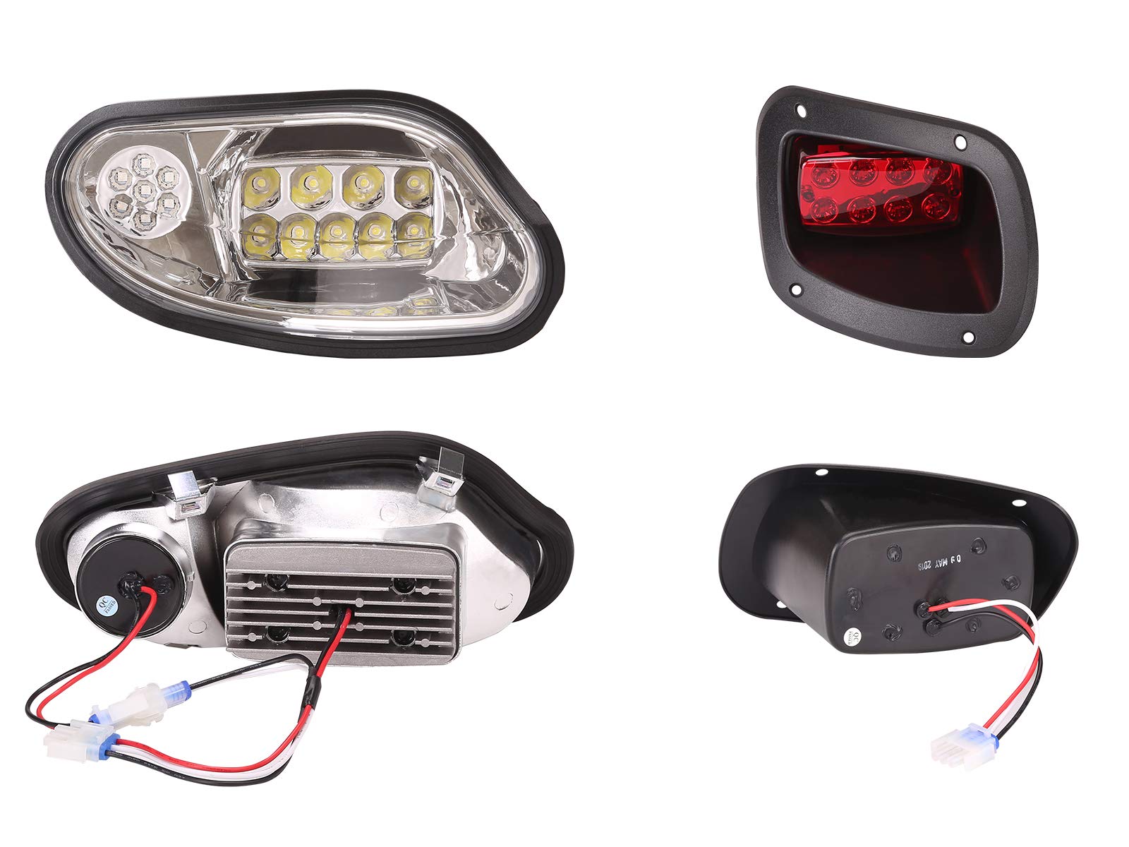 10L0L Golf Cart Light Kit for EZGO Freedom TXT & T48 Gas/Electric Models (2014+) - 12V Headlights, Taillights with Turn Signals, Horn Button & Brake Light Switch - Perfect for Night Driving, Camping & Golf Course Safety