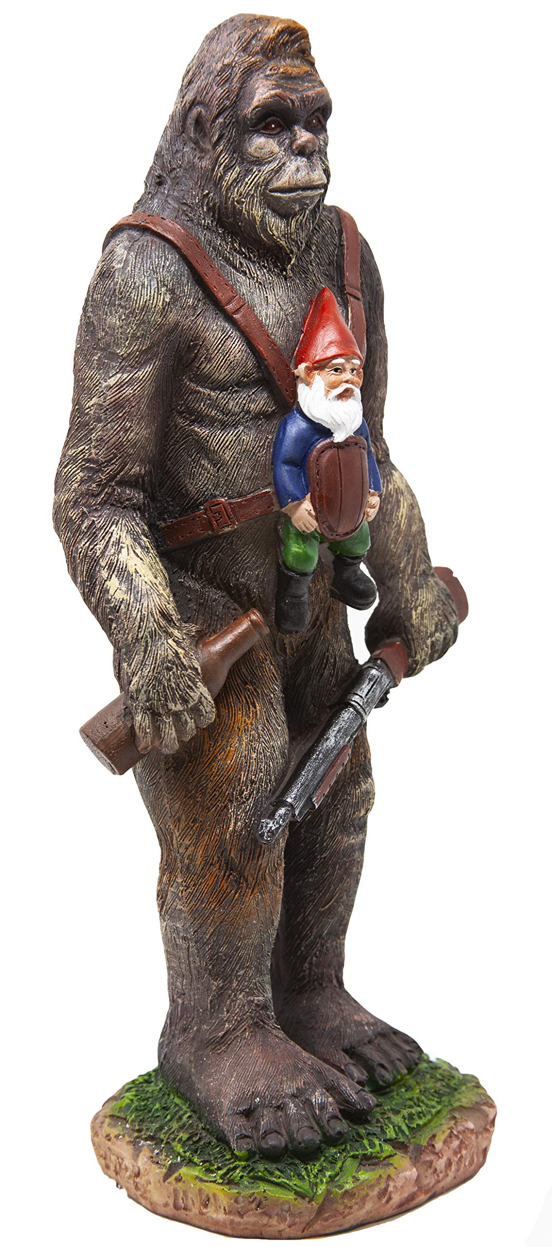 Bigfoot and Gnome Garden Statue - Funny Outdoor Decor for Patio, Yard, or Lawn - Perfect for Garden, Home, and Halloween Decorations