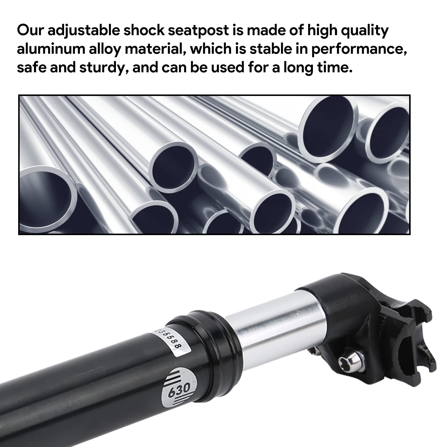 **Tissting 335mm/13.2 Inch Adjustable Aluminum Alloy Bike Shock Absorber Seatpost - Hydraulic Suspension for Mountain, Road & Agent Bikes - Perfect for Off-Road Trails & Long-Distance Cycling**