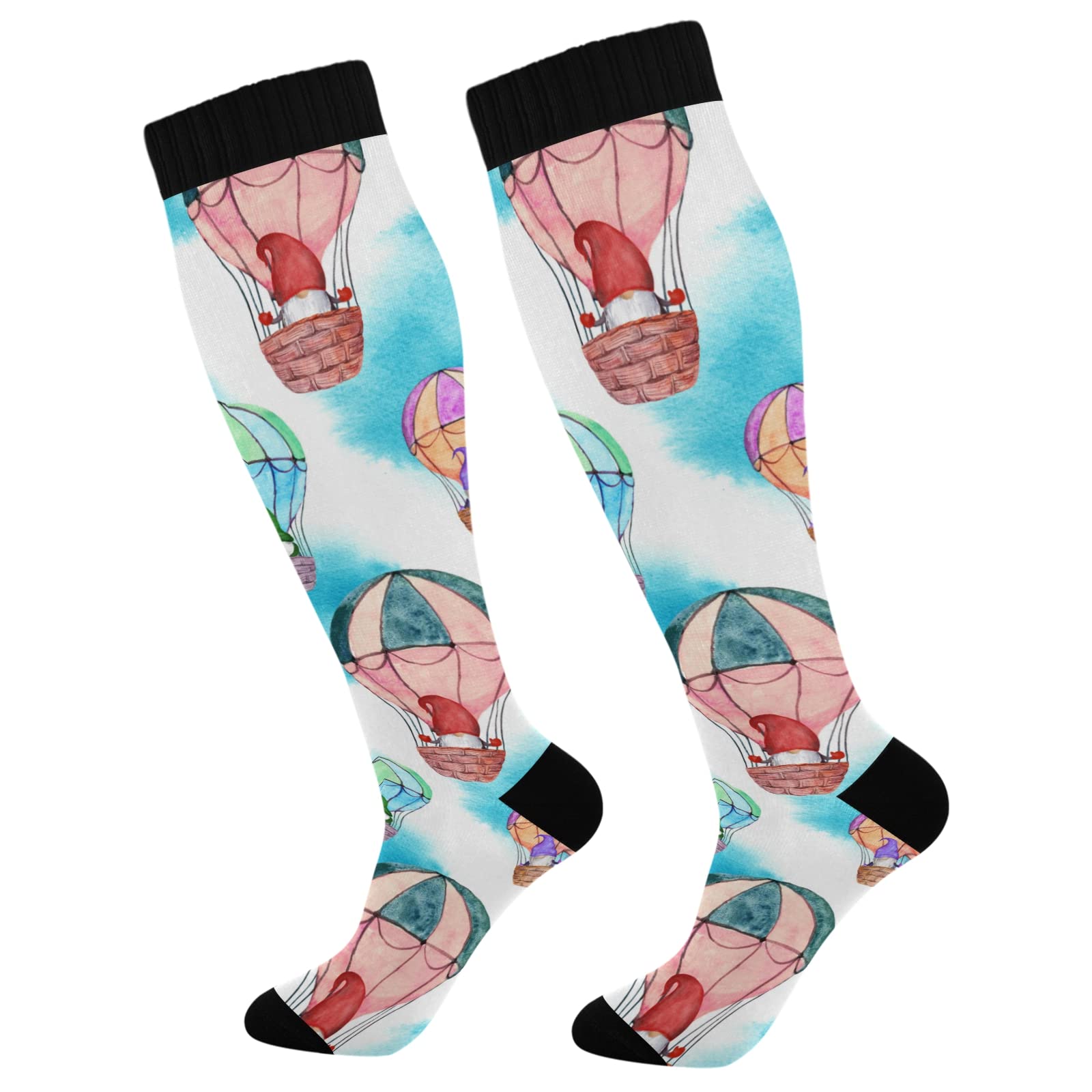 JUNZAN Easter Gnome Compression Socks for Women & Men - Circulation Support Socks for Running, Cycling, Sports & Nursing - Perfect for Easter Gifts, Workouts & Medical Professionals