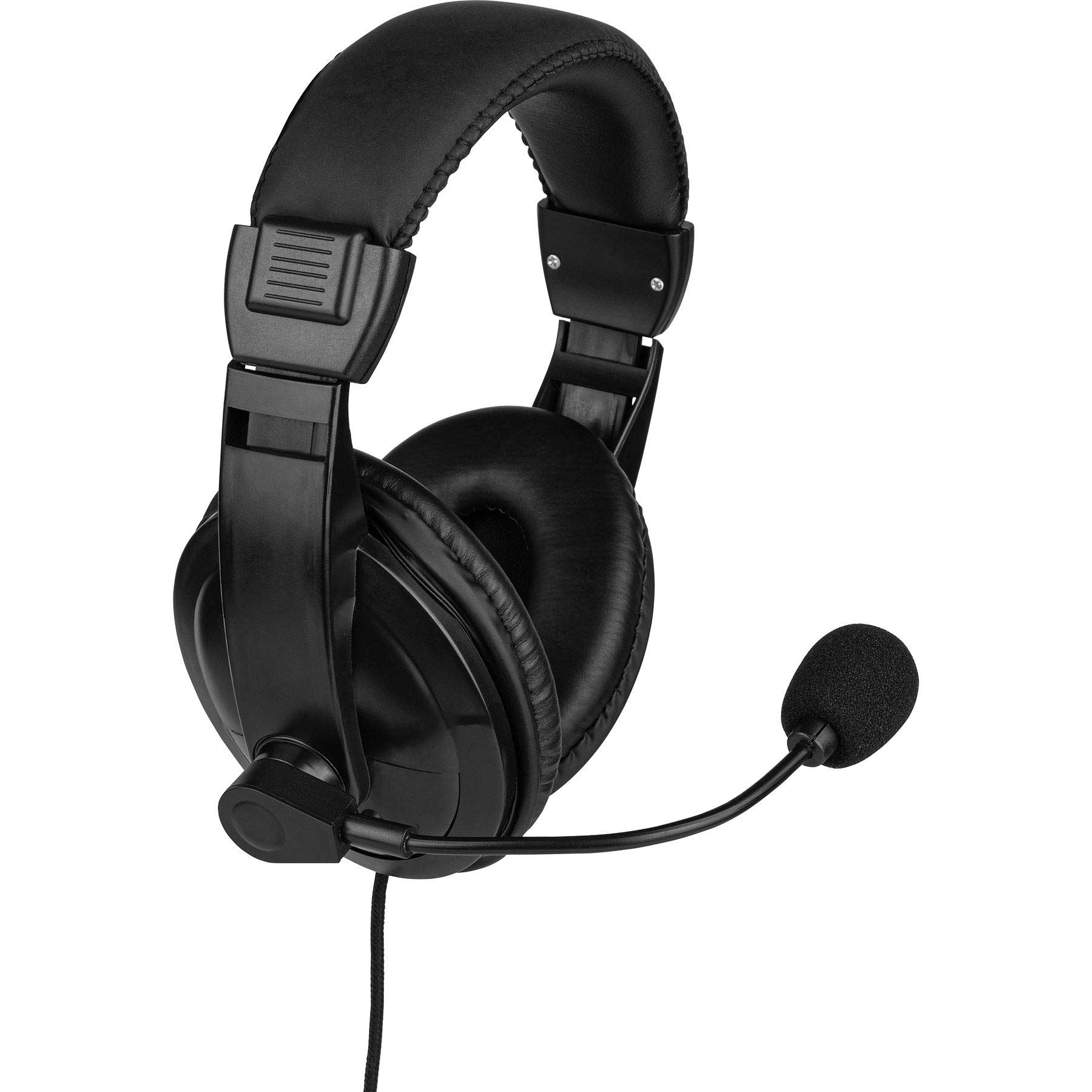 Parts Express Deluxe Digital Multimedia Headset with Volume Control - Noise Cancelling Over Ear Headphones for Gaming, Music & Online Classes - Comfortable Stereo Sound Headset for PC, Laptop & Mobile Devices