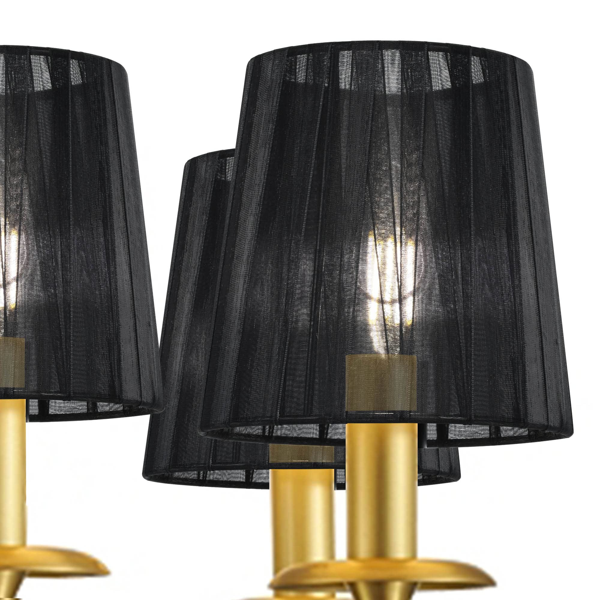 LAMPWELL KORA Clip-on Chandelier Lamp Shades - Set of 6 Small Barrel Shades (5.2