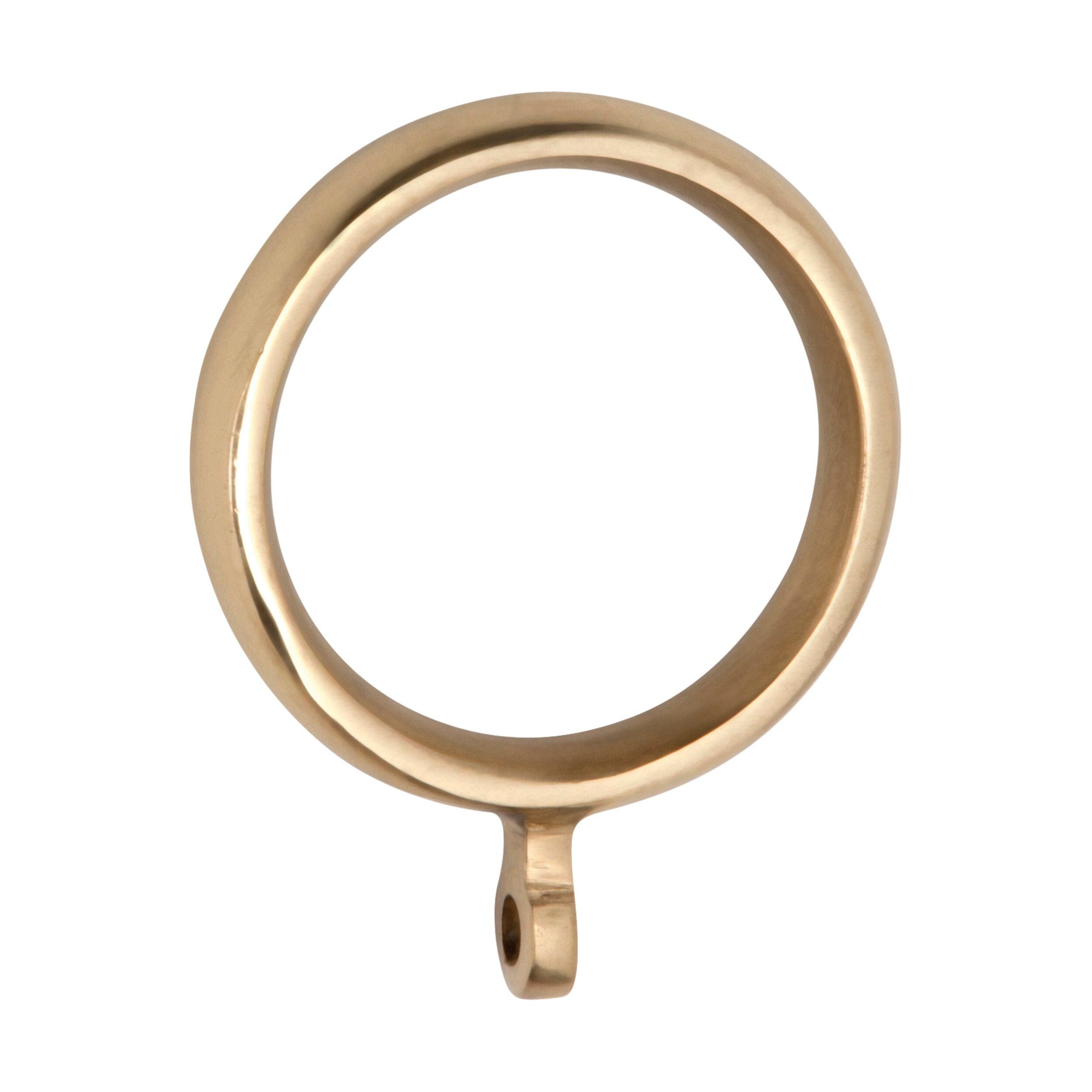 Polished Brass Curtain Rings - 32mm Inner Diameter for Drapes, Sheers & Valances - Elegant Home Decor & Window Treatment Accessories