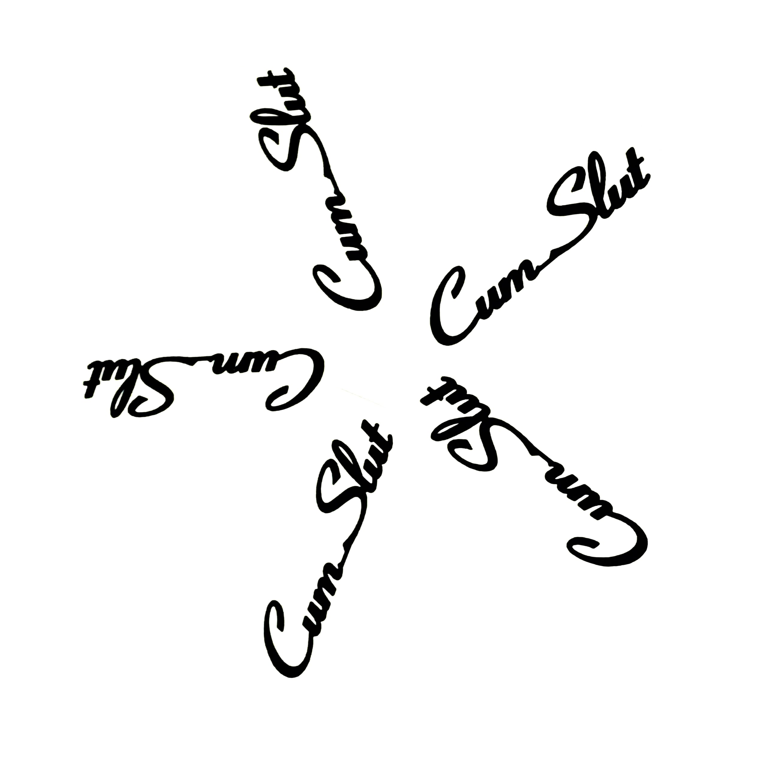 5-Piece CumSlut Temporary Tattoos - Black Lettering Swingers Lifestyle Body Art for Parties, Bachelorette & Adult Events