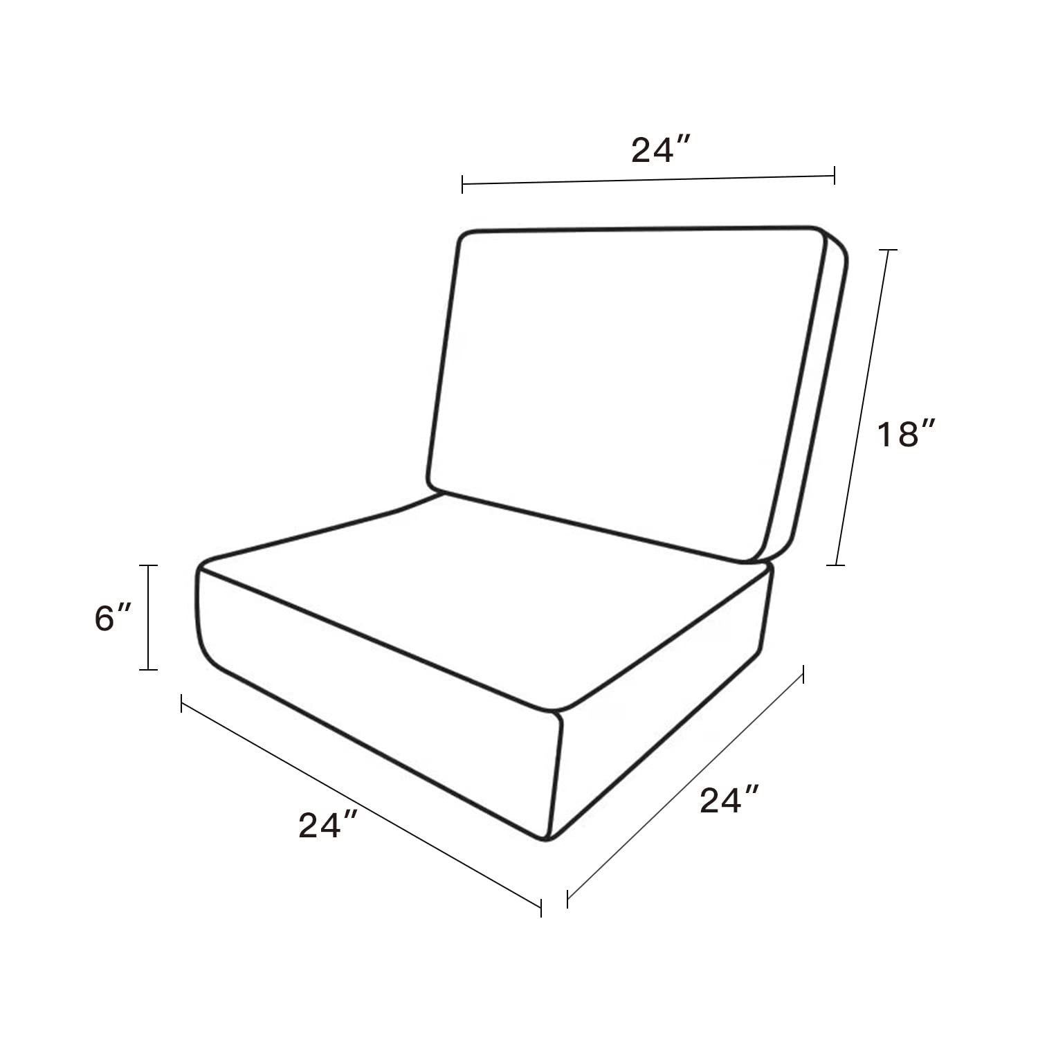 ARTPLAN Deep Seat Outdoor Cushion Set - 24