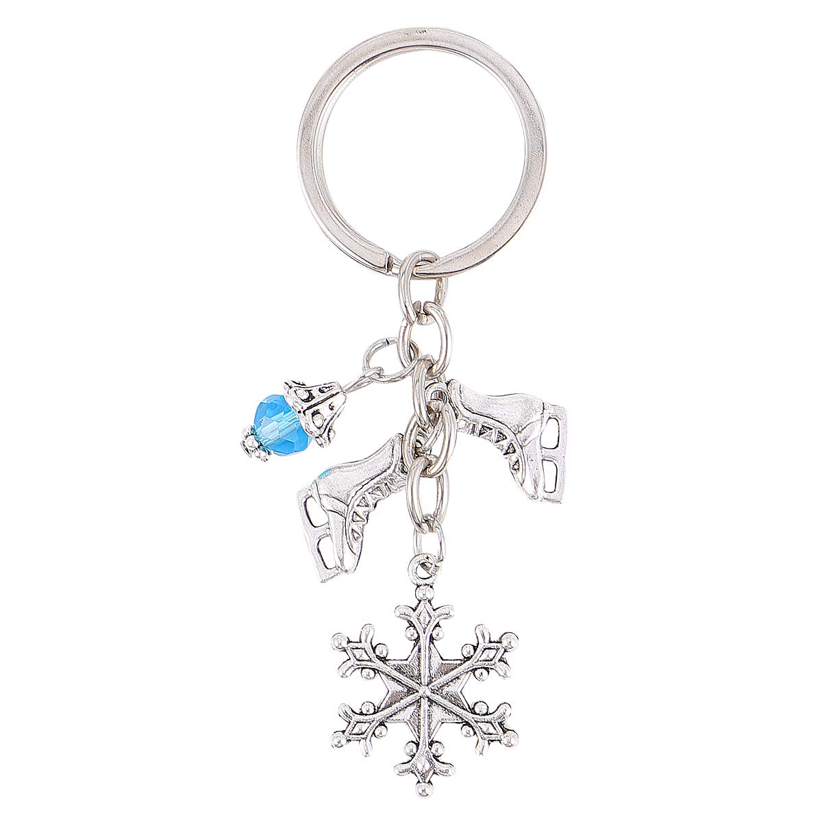 BESPORTBLE Alloy Snowflake Pendant Keychain - Christmas Boots Key Ring for Women & Men - Holiday Gift & Winter Decor for Home, Tree, Stocking, and Office