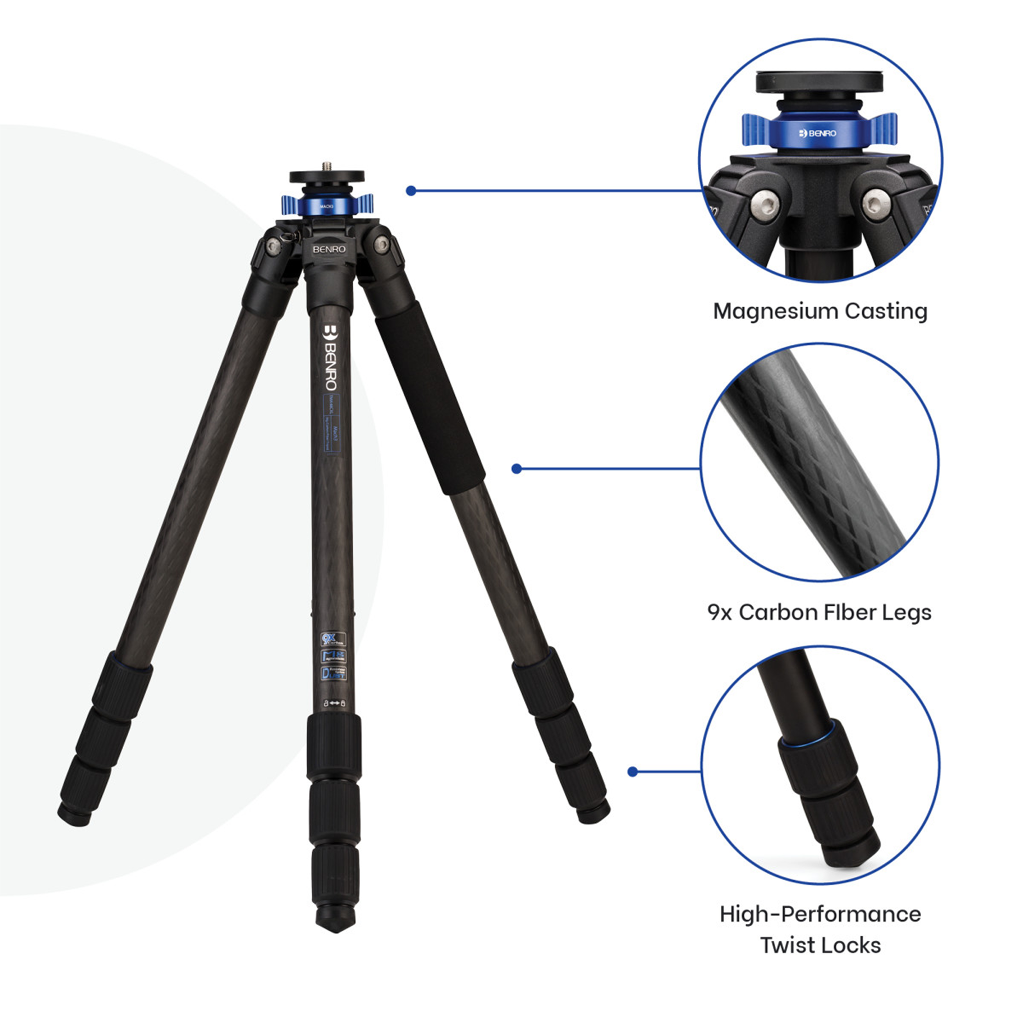 Benro TMA48CXL Mach3 9X Carbon Fiber Tripod - Extra Long 4-Section Professional Camera Tripod for DSLR, Mirrorless & Video - Perfect for Travel, Landscape & Studio Photography