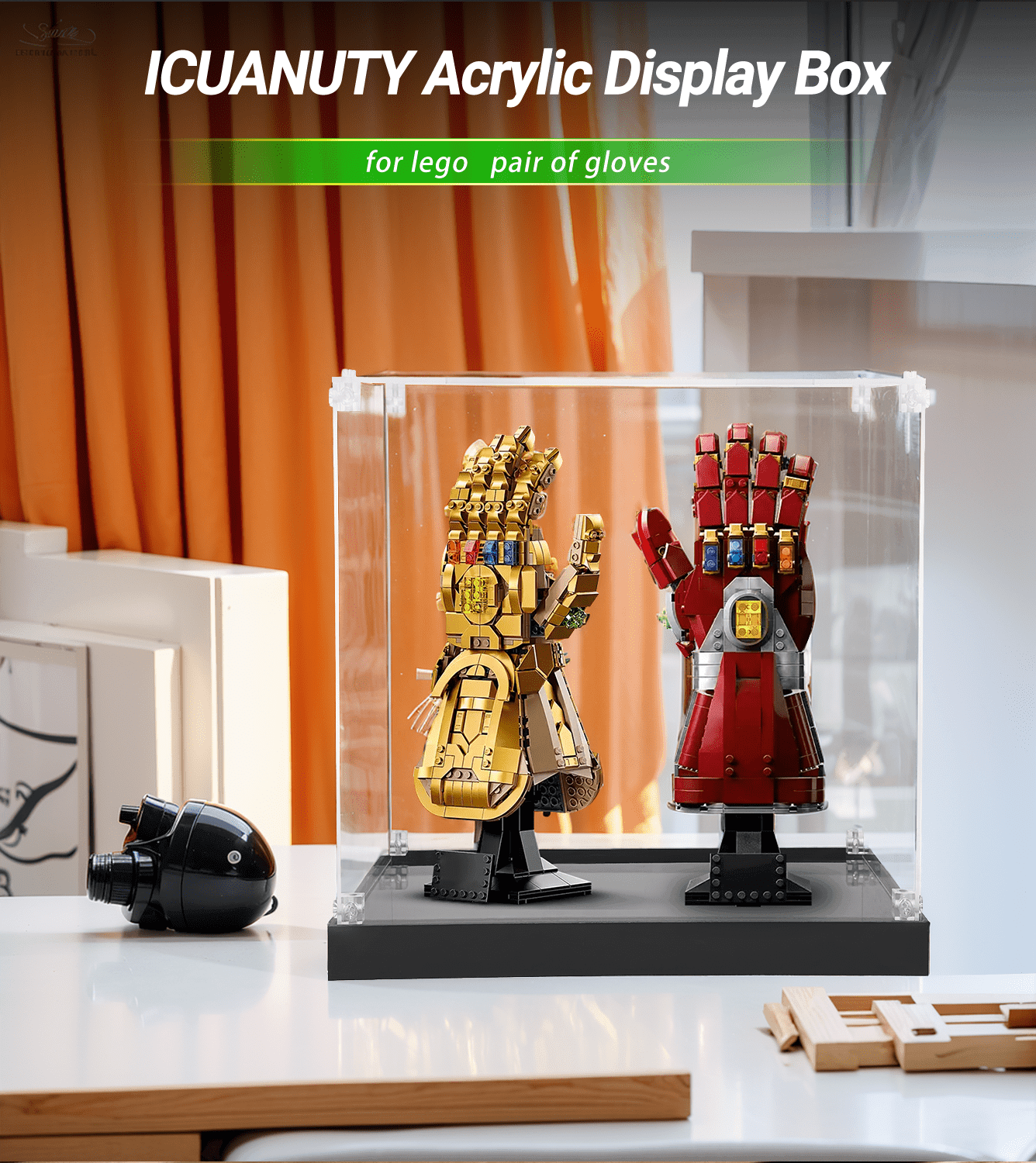 Premium LEGO Infinity Gauntlet 76191 & Nano Gauntlet 76223 Display Case - Protective Showcase for Marvel Collectible Sets | Perfect for Home Decor, Office Display & Collector Showcases