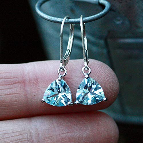 Natural Sky Blue Topaz Earrings Sterling Silver 925 - Healing Gemstone Jewelry, December Birthstone Gift for Women - Perfect for Holidays, Weddings & Special Occasions