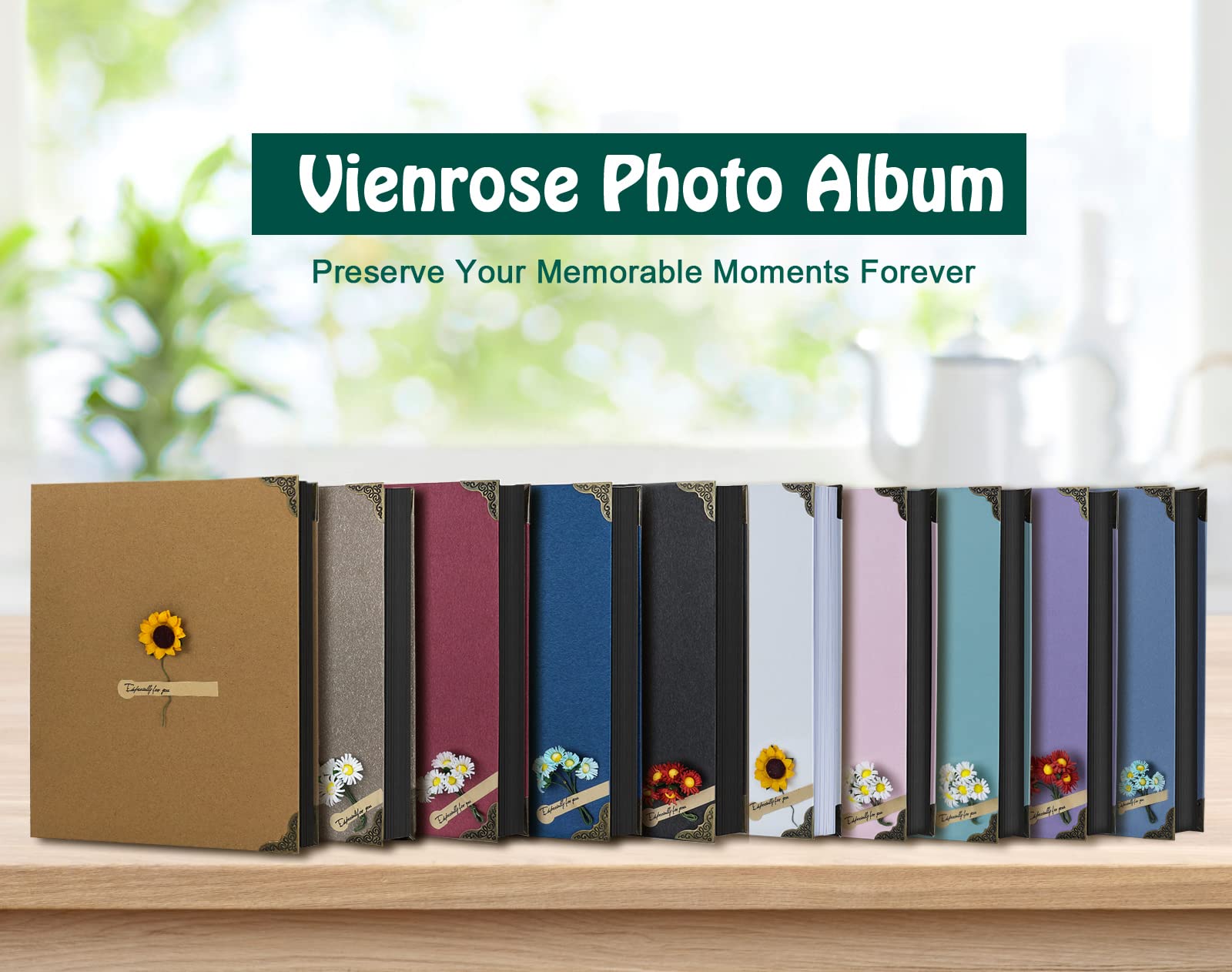 Vienrose DIY Scrapbook Photo Album Kit - 60 Pages Hardcover 12x12 Inches with Pens, Tapes & Stickers | 3-Ring Binder for Wedding, Anniversary, Baby Shower & Memory Keeping | Perfect Gift for Lovers, Friends & Kids (Black)