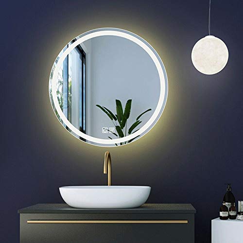 LED Illuminated Bathroom Mirror with Demister - Round Wall Mounted Vanity Mirror for Makeup & Shaving - Perfect for Modern Bathrooms, Bedrooms and Dressing Rooms