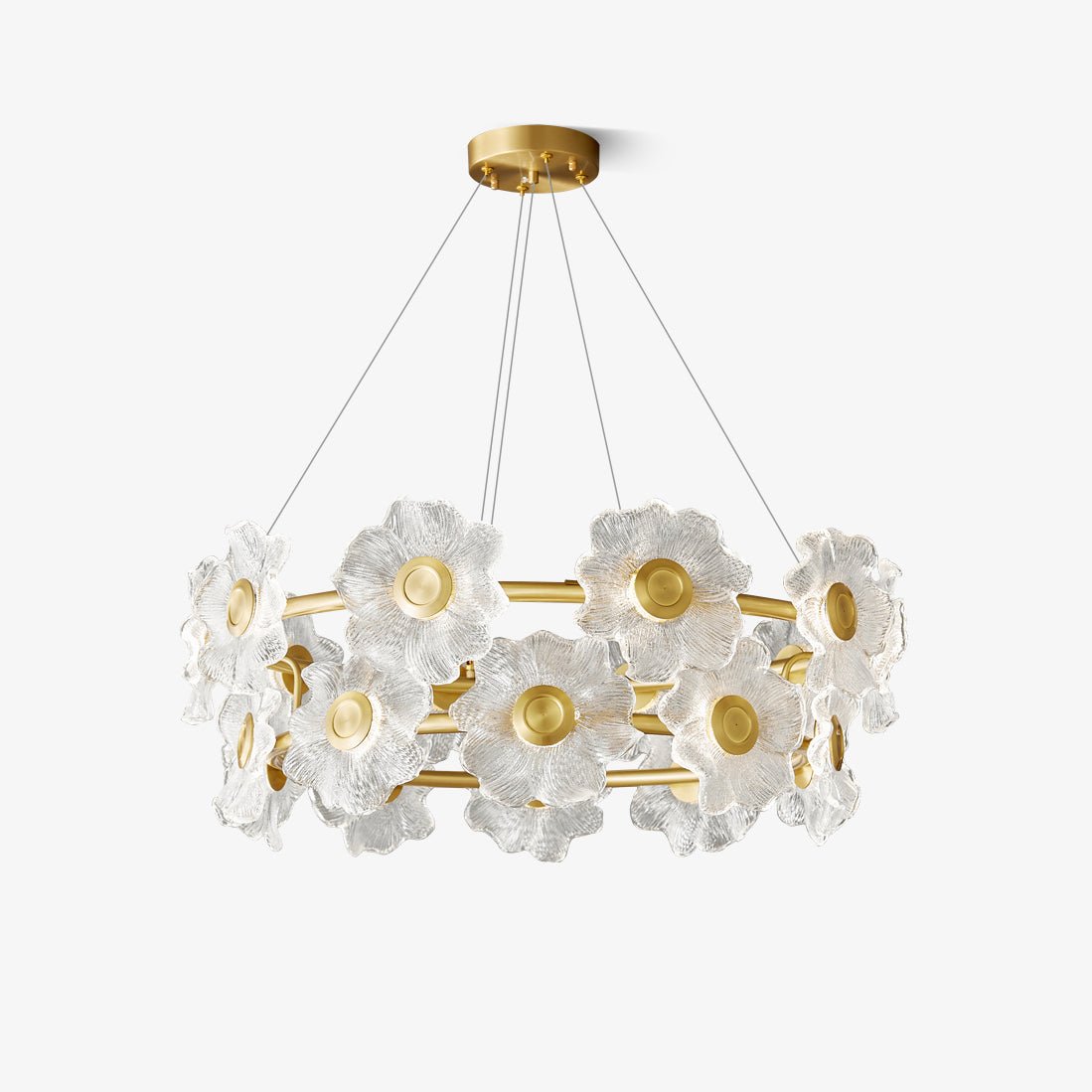 Elegant Flora Glass Chandelier - Modern Crystal Ceiling Light Fixture for Dining Room, Living Room & Bedroom Decor