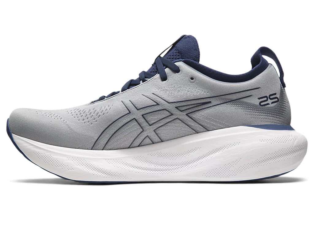 Asics Men's GEL-NIMBUS 25 Running Shoes - Sheet Rock/Indigo Blue - Premium Cushioned Road Running Sneakers for Men - Perfect for Long Distance Running, Jogging & Gym Workouts