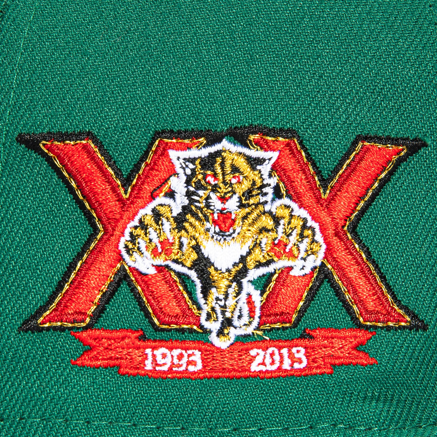 New Era 59Fifty Florida Panthers 20th Anniversary Patch Snapback Hat - Green, Black & Metallic Gold - Official NHL Hockey Cap for Men & Women - Perfect for Games, Collecting & Fan Apparel