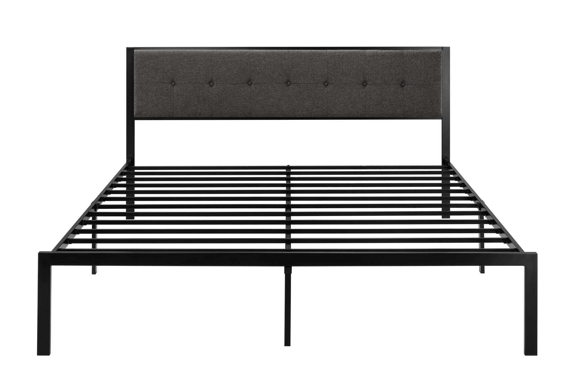 Allewie King Size Upholstered Platform Bed Frame with Button Tufted Headboard - 12.4
