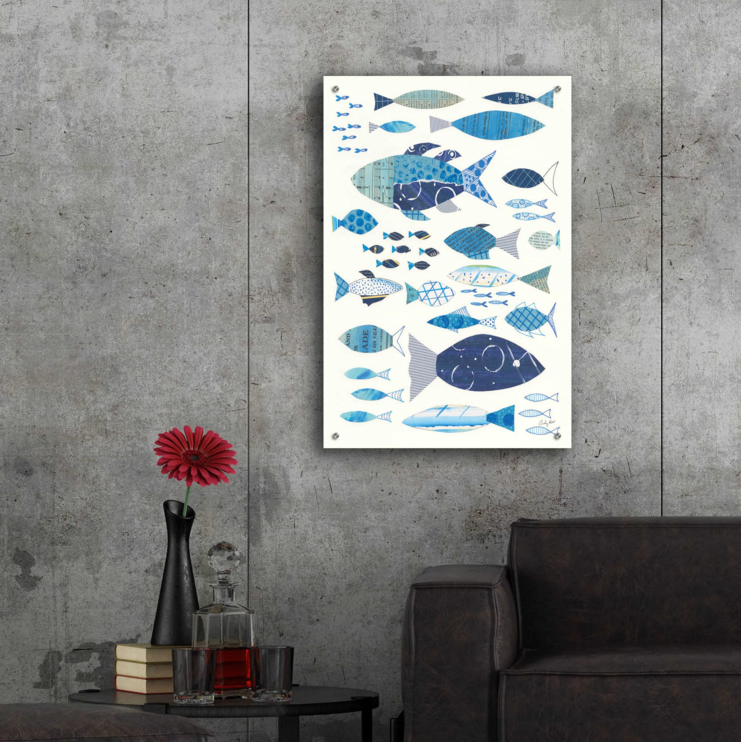 Go with The Flow II by Courtney Prahl - 24x36 Inch Acrylic Glass Wall Art Print, Modern Abstract Painting for Living Room, Bedroom & Office Decor