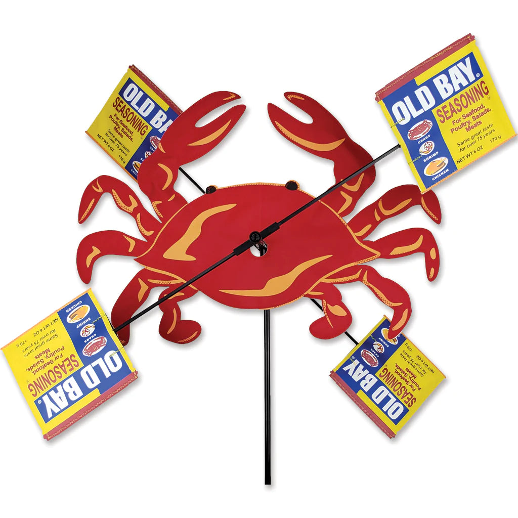 22-Piece Old Bay Crab Whirligig Set - Decorative Wind Spinner for Garden, Yard, and Outdoor Decor - Perfect for Coastal, Beach, and Nautical Themes