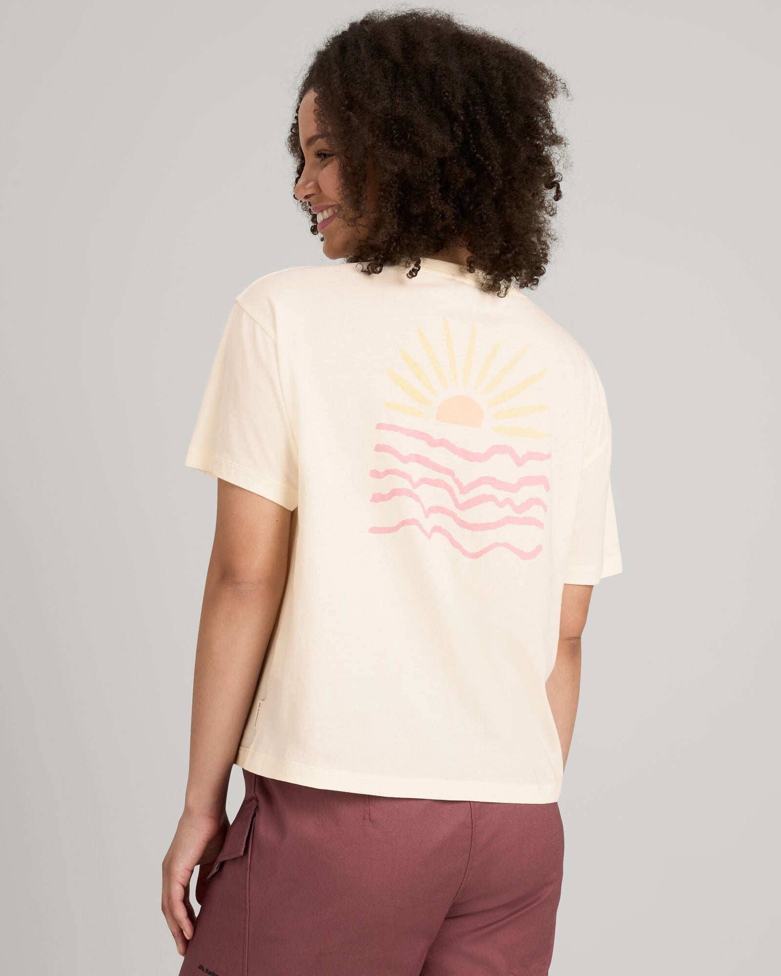 Women's Sunrise Floral Organic Cotton T-Shirt - Soft & Breathable Natural Tee for Casual Wear & Summer Outfits