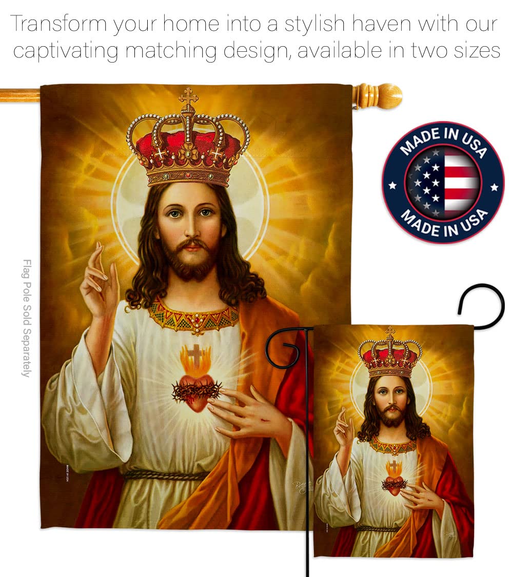 Jesus Sacred Heart Garden Flag - Religious Easter Decoration for Home & Yard