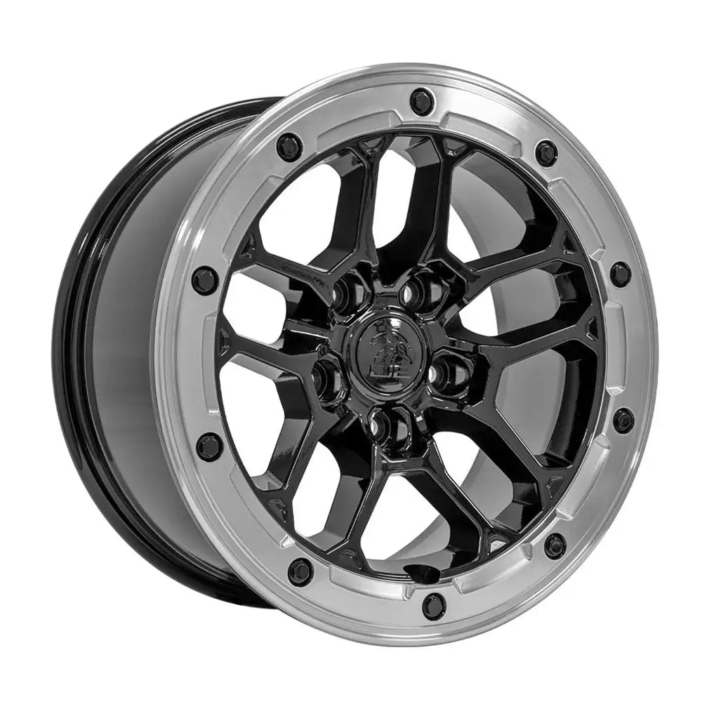 17x8 CNC Black Wheel Replacement for Jeep Wrangler - DF01 Replica Rim - Off-Road & Street Performance Alloy Wheels
