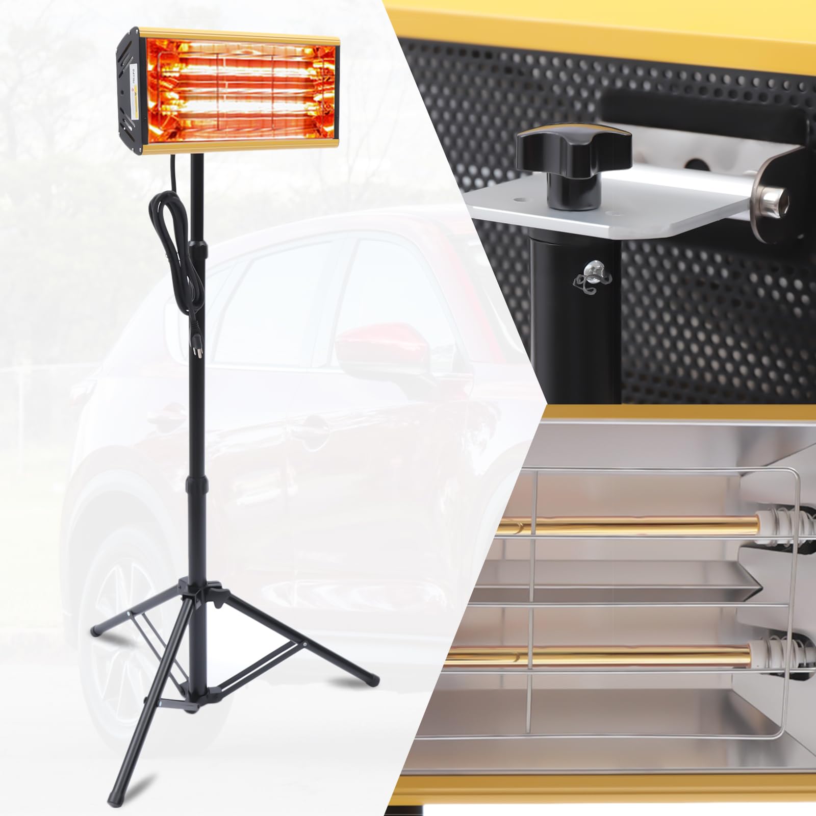 LYNICESHOP 2000W Infrared Paint Curing Lamp - Professional Auto Body Heating Booth Spray Heater Light 110V Short Wave Infrared Paint Dryer for Car Detailing & Industrial Paint Booths - Fast Drying for Automotive, Woodworking & Metal Coating Projects