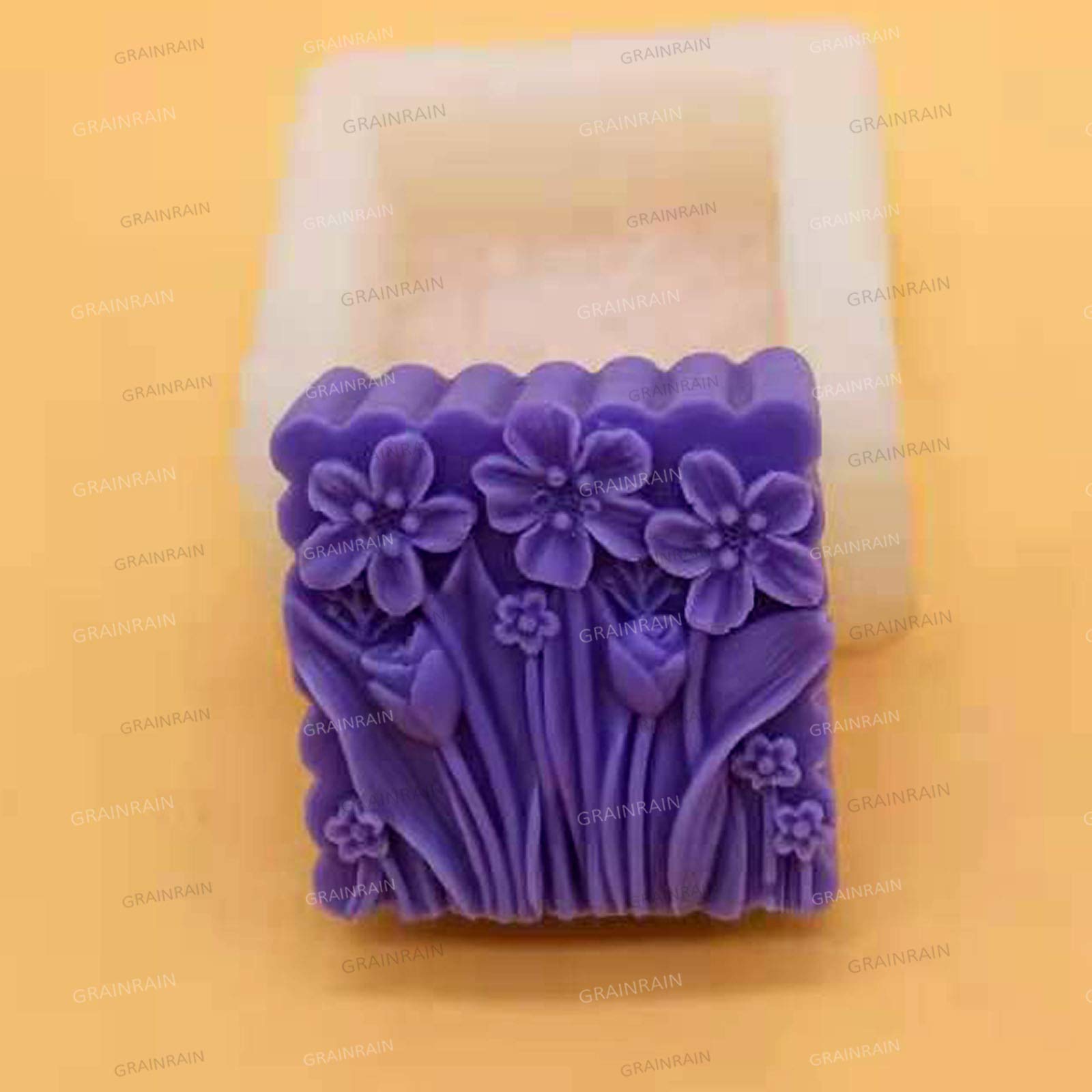 Flower Silicone Soap Molds for DIY Soap Making - Reusable Silicone Soap Bar Molds for Handmade Craft Soaps (Set of 6) - Perfect for DIY Gifts, Bath Bombs, and Home Spa Creations
