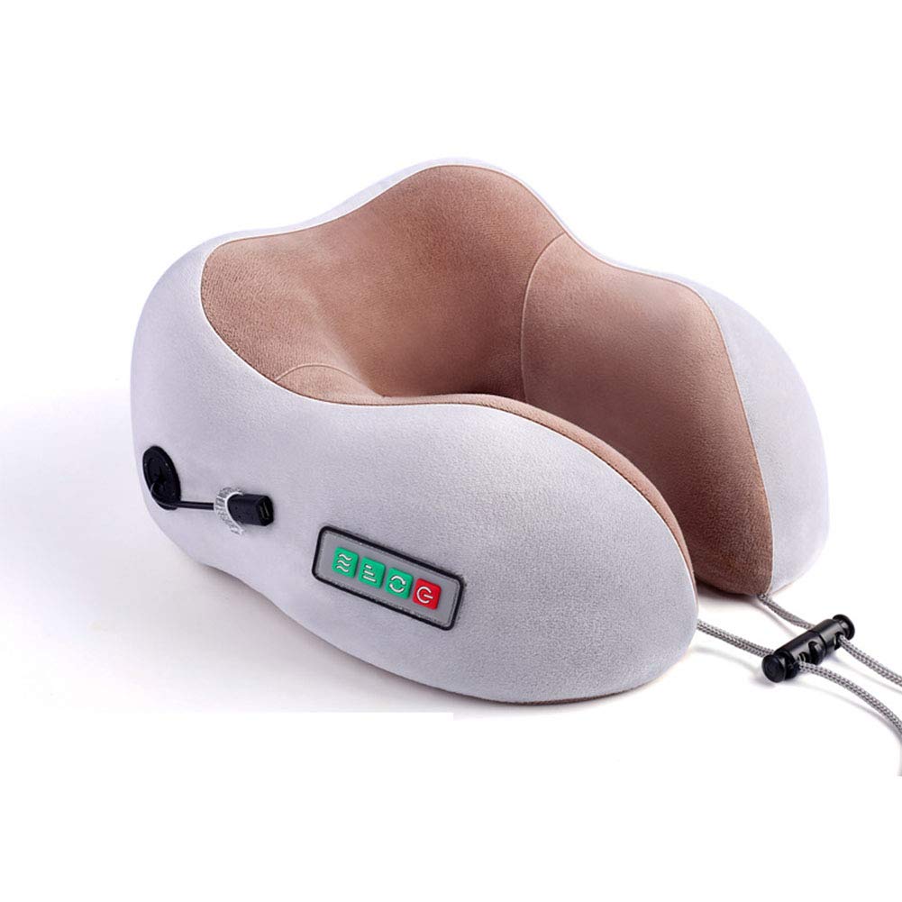 Ergonomic U-Shaped Travel Neck Pillow with Memory Foam - Waterproof & Massage Support for Airplane, Car & Office Comfort
