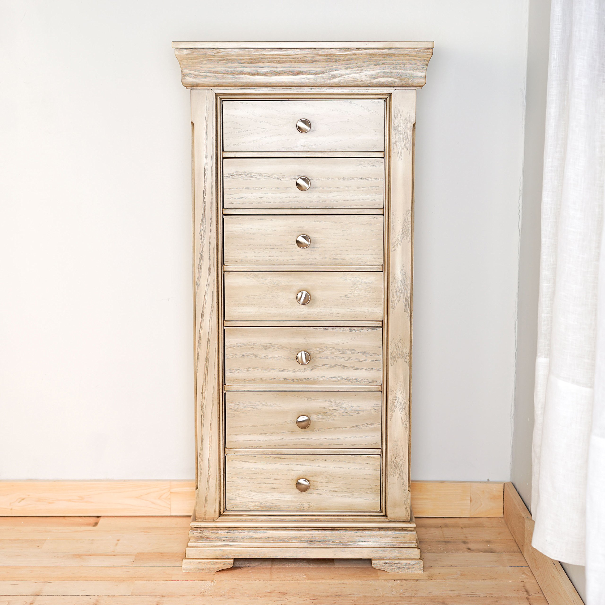 Malory Jewelry Storage Armoire Organizer - Hives and Honey Collection in Taupe Mist | Perfect for Bedroom, Closet & Vanity Organization