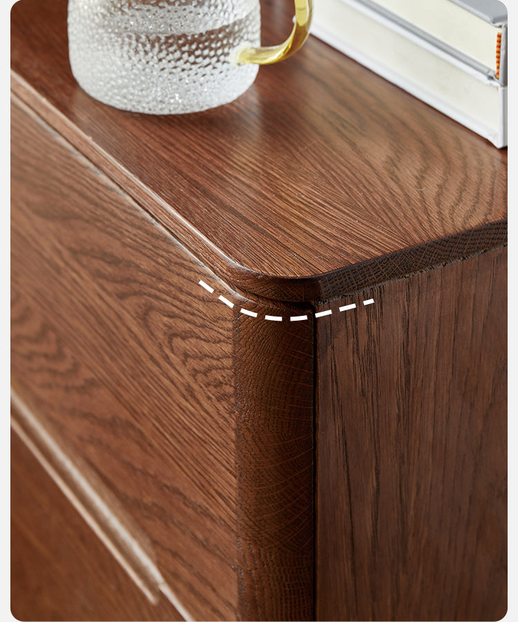 Solid Oak Wood Nightstand with Lock - Stylish and Secure Bedside Table for Bedroom Decor