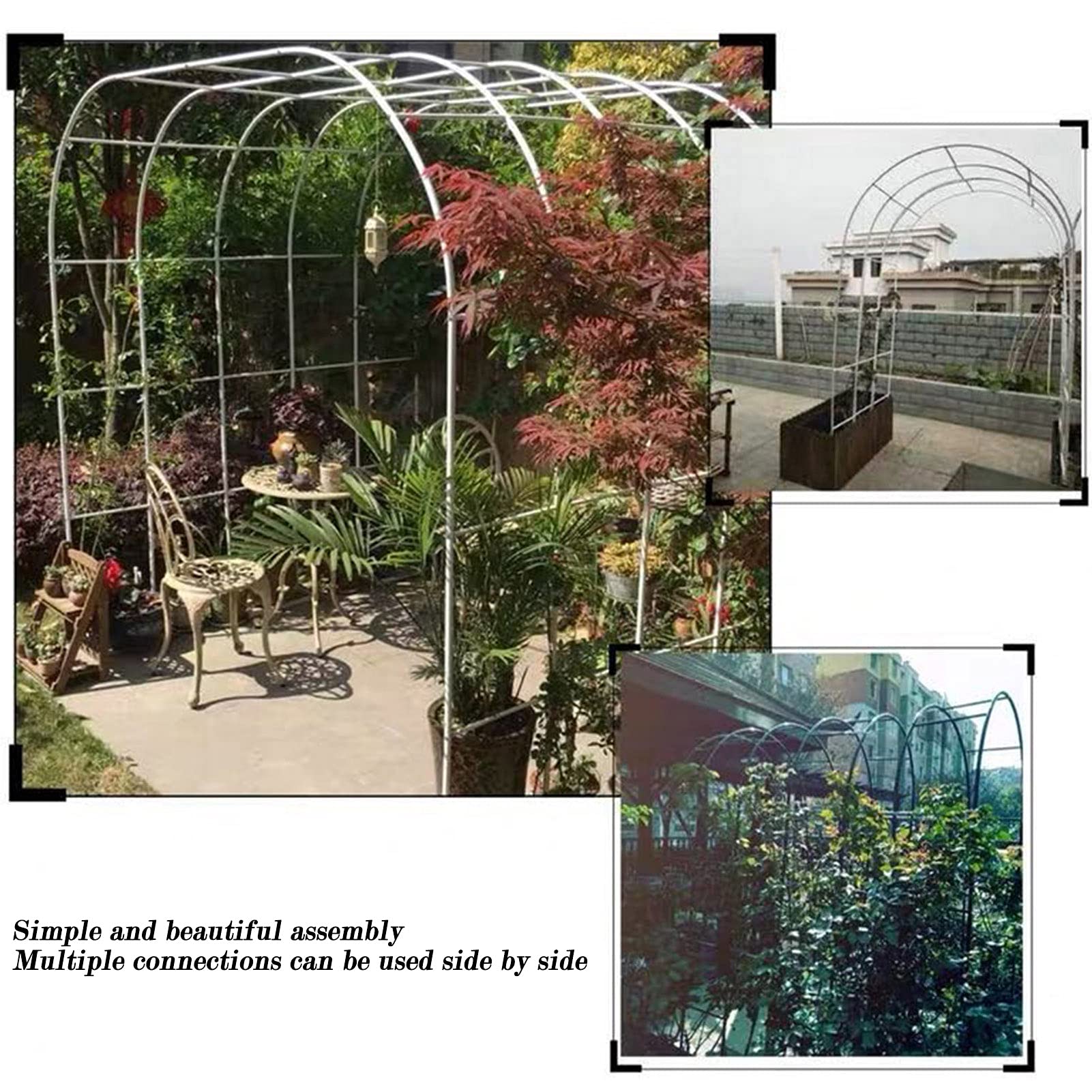 Black Metal Garden Arch Arbor - Sturdy Wedding Arch Stand for Climbing Roses, Vines & Plants - Perfect for Outdoor Weddings, Bridal Parties & Garden Decor