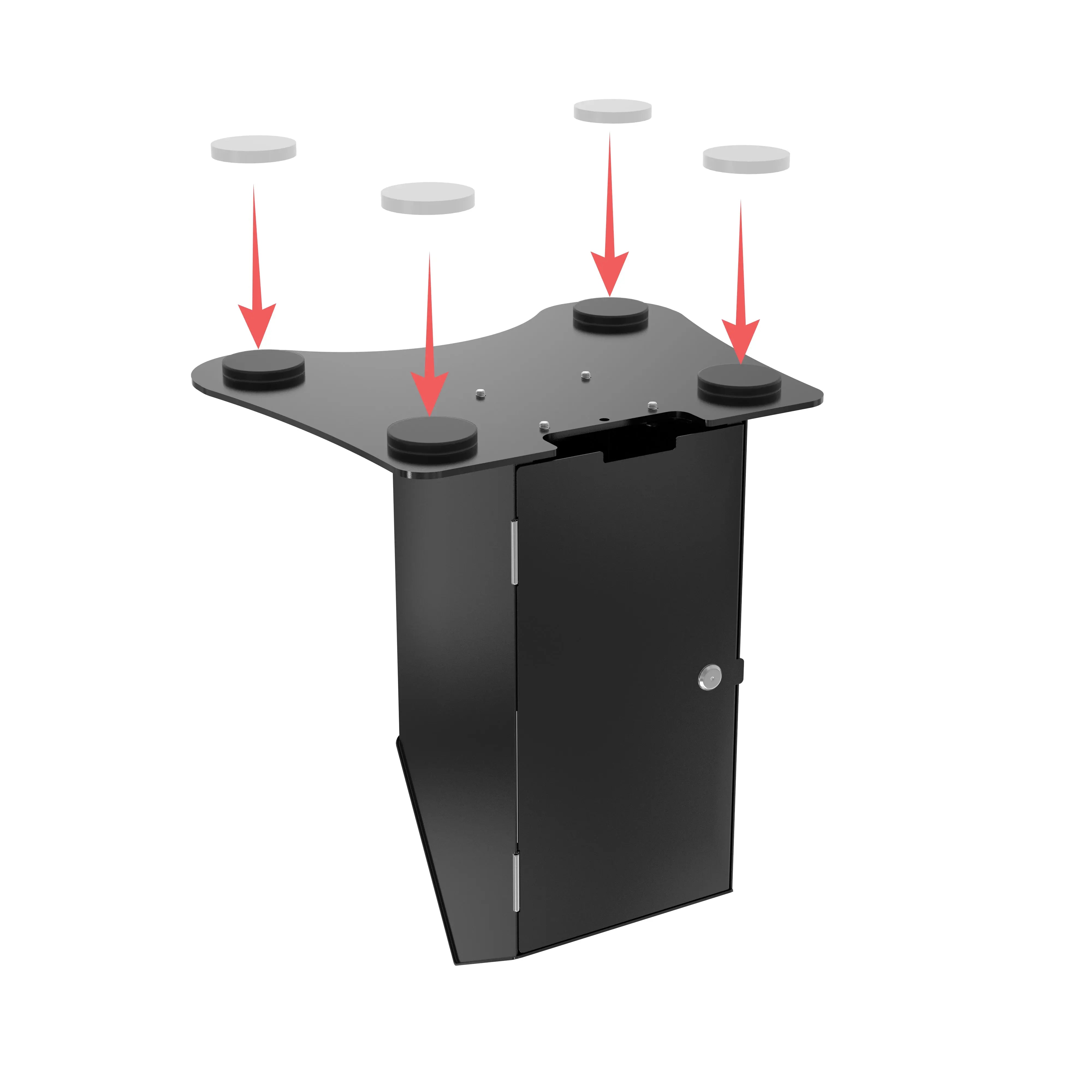 Secure Desk Mount Enclosure with Printer Shelf - Heavy Duty Metal Computer Stand for Office & Home Workspaces - Perfect for Organizing Printers, Scanners & Office Equipment