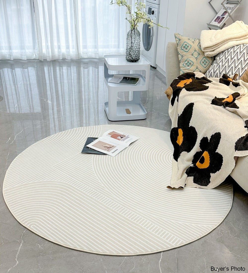 Modern Abstract Area Rugs for Bedroom & Living Room - Geometric Round Rugs for Dining Room & Under Chairs - Contemporary Home Decor for Cozy Spaces